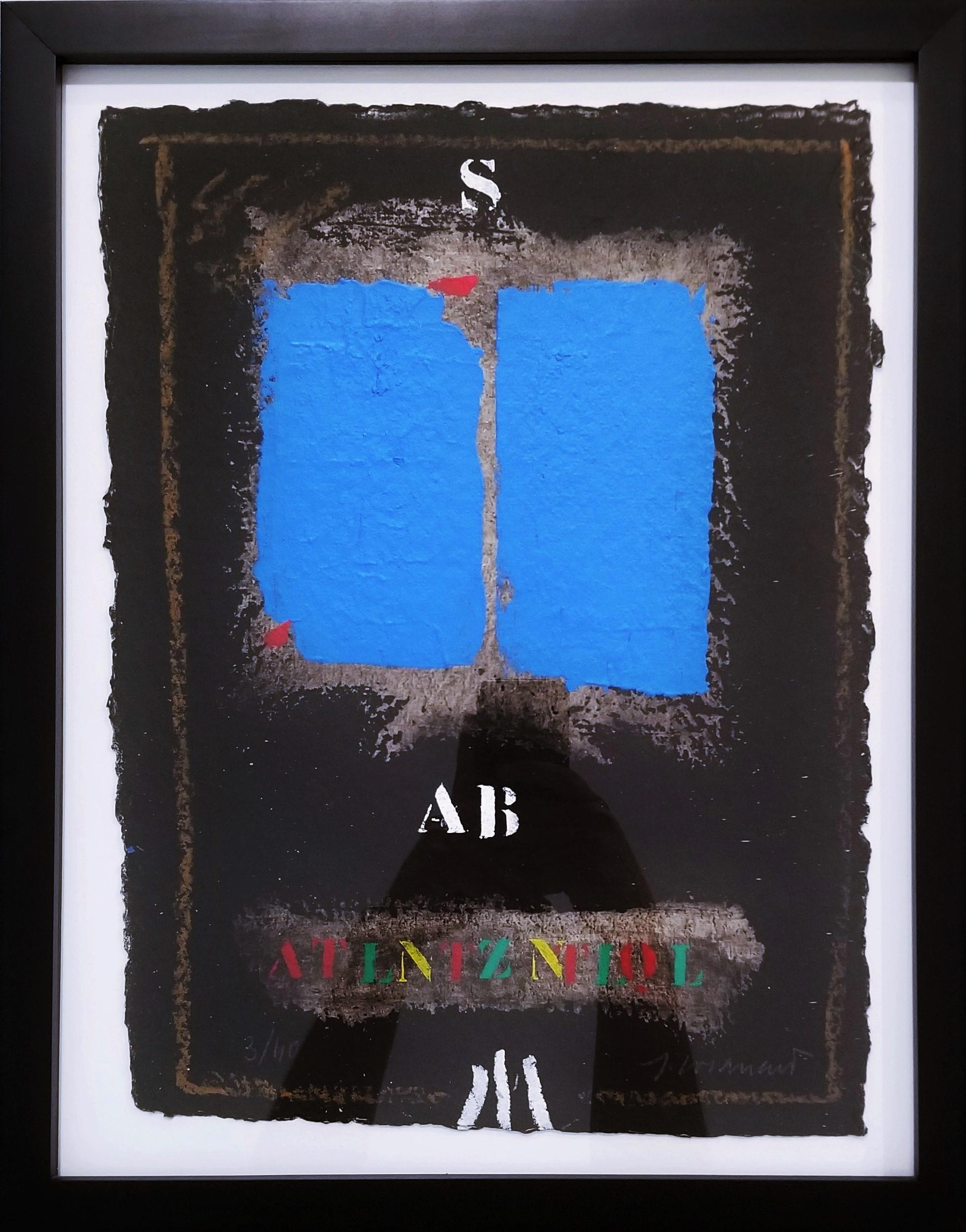 Deux Bleus Sur Noir /// James Coignard Art abstrait français en vente 1