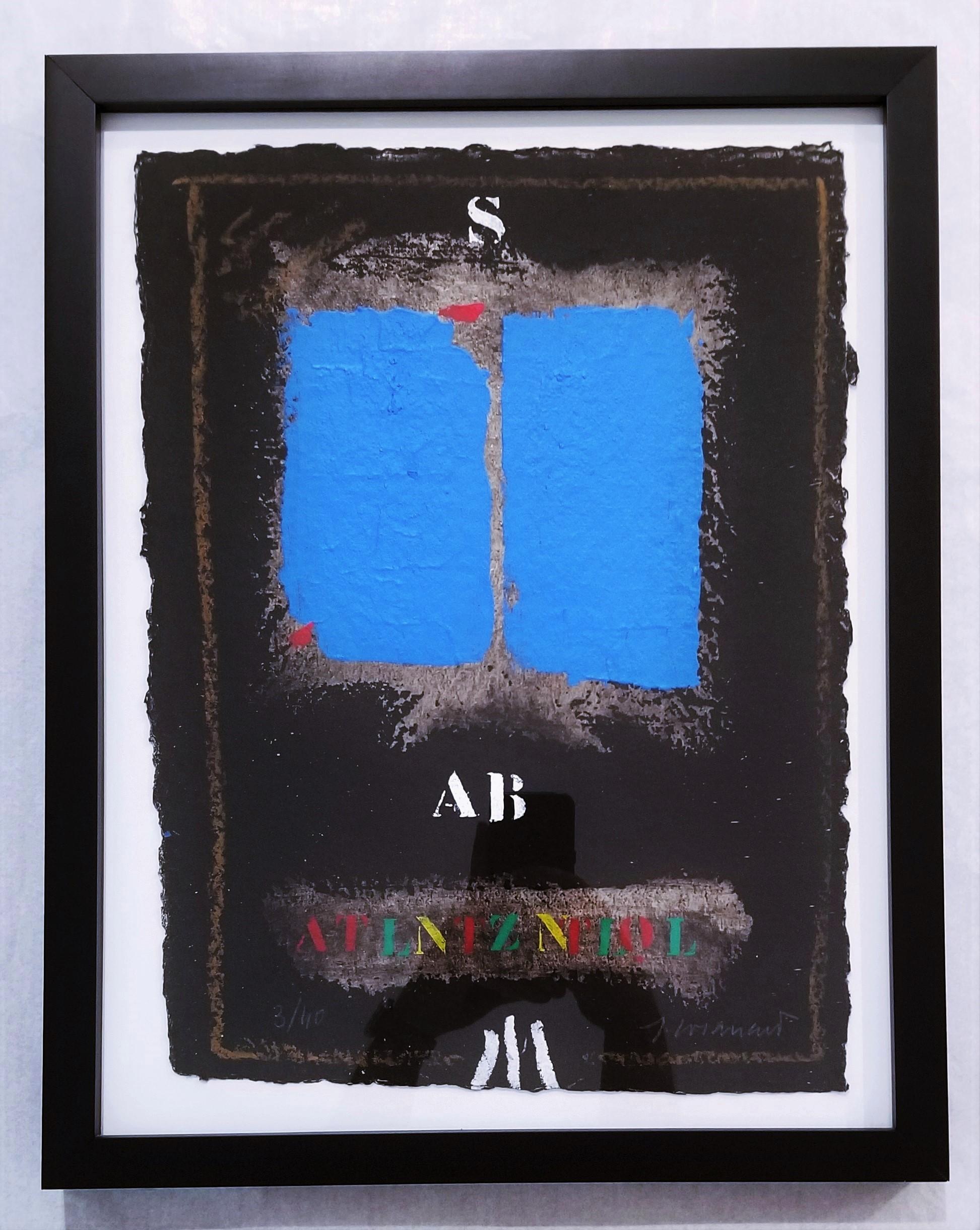 Deux Bleus Sur Noir /// James Coignard Art abstrait français en vente 2