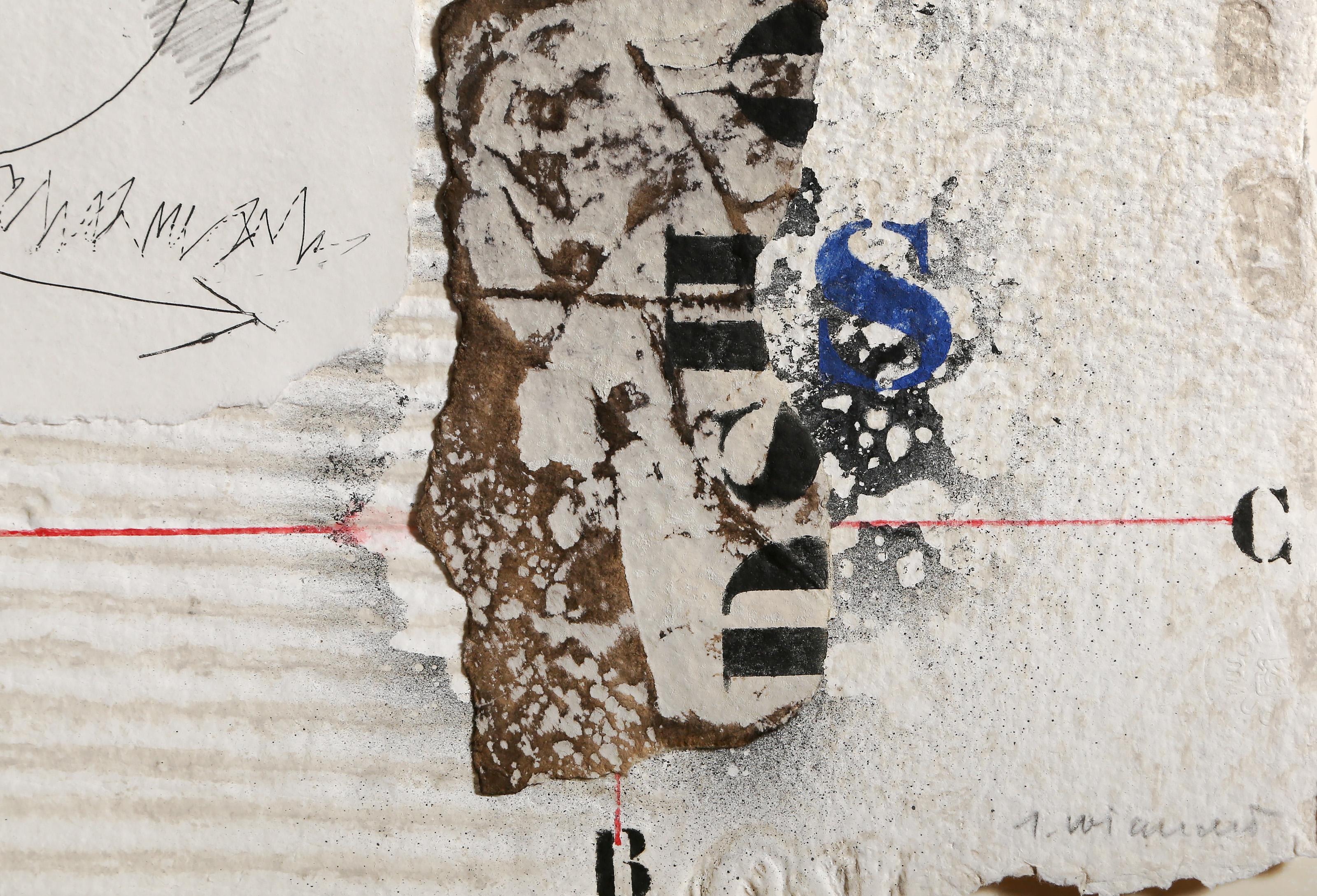 Habitat, Conceptual Hand-Colored Etching with Collage by James Coignard For Sale 3