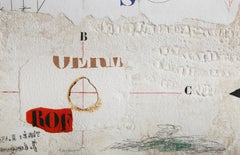 Report D'Horizontalite, Conceptual Hand-Colored Etching with Collage by James Co