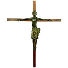 James Coignard '1925-2008' Patinated Bronze Christ on the Cross, 20th Century