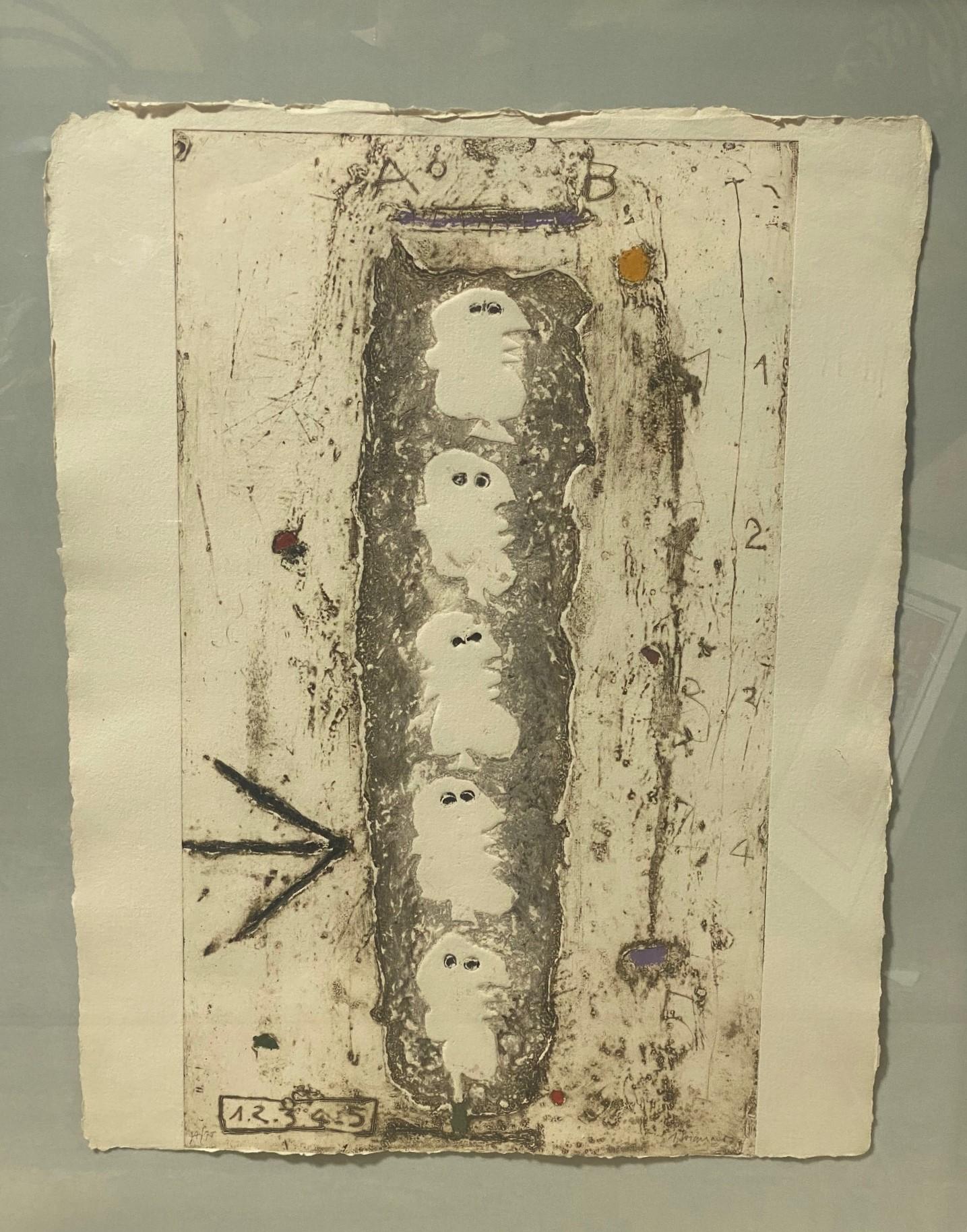 Mid-Century Modern James Coignard Signed Framed Limited Edition French Carborundum Aquatint Etching