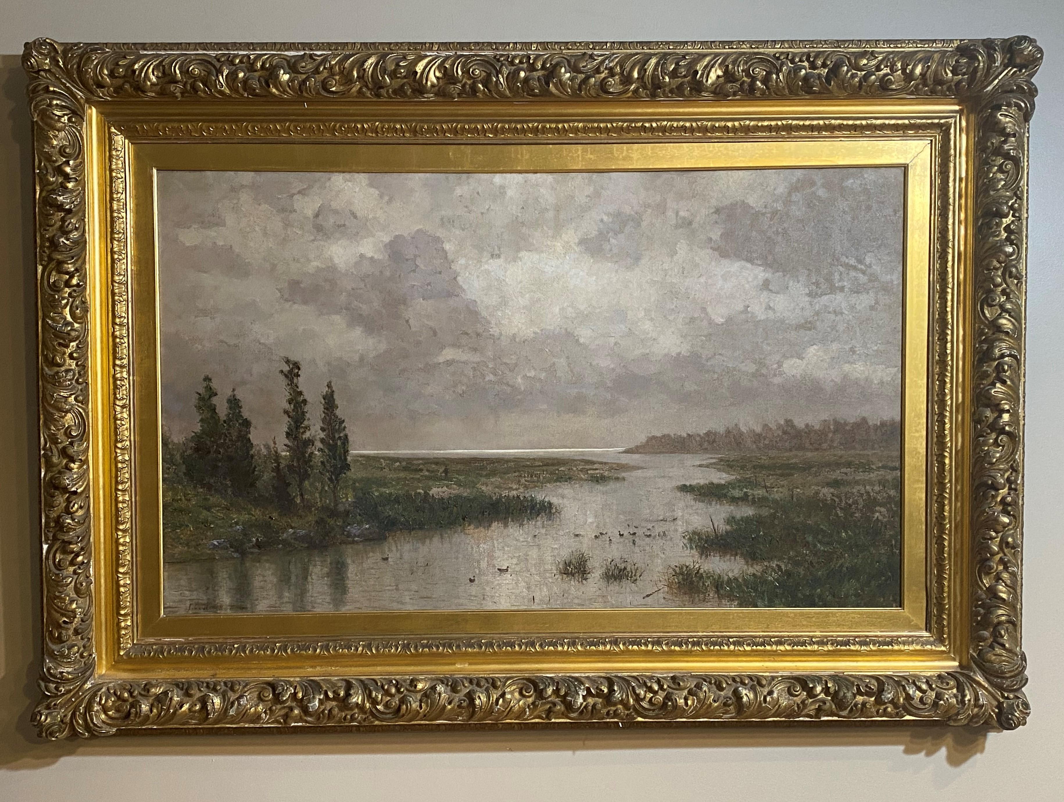 24" x 40" canvas size  In the original frame.  Important large scale landscape difficult to ship economically so let me know where you live. 

Born in NYC, James Craig Nicoll was an Eastern painter who was in San Diego in 1896-97.  While there, he
