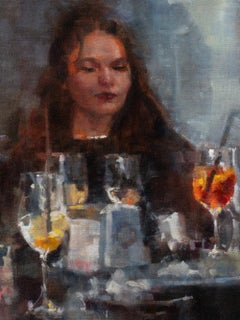 Aperitivo en Florencia Impresionismo 16 x 12 2024 Duomo Mujer Bebidas