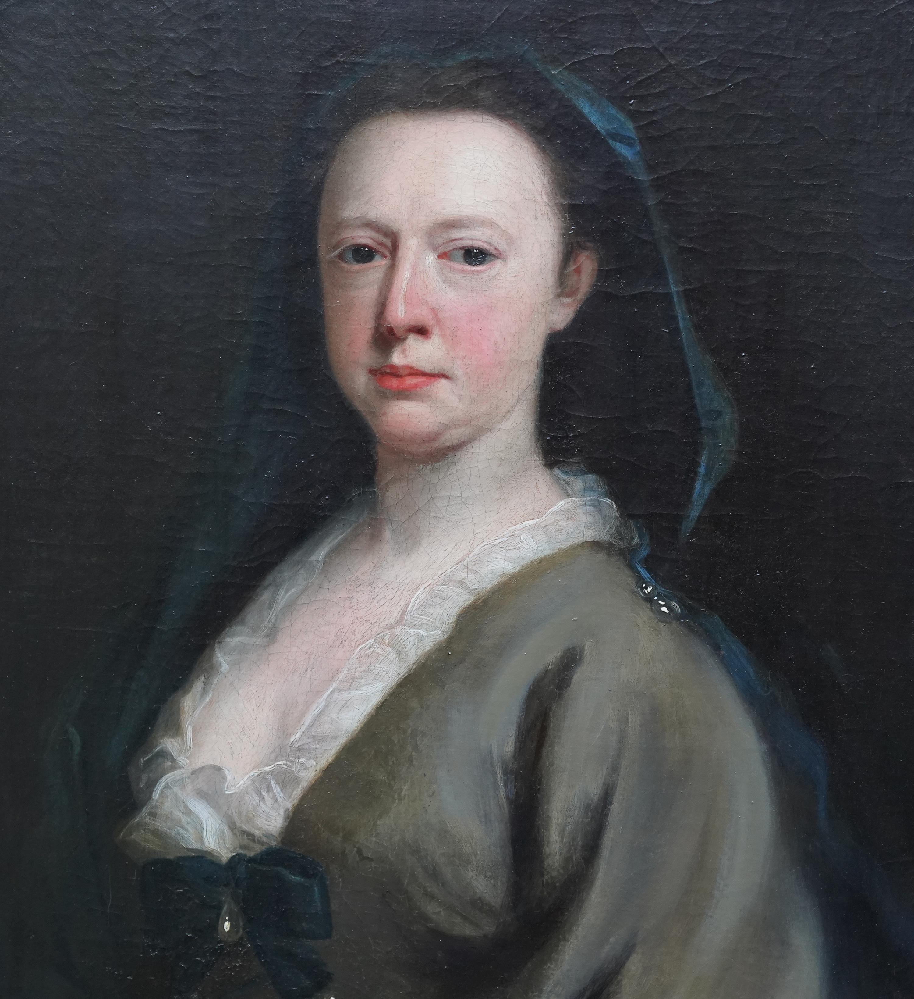 Porträt einer Dame – britische Kunst des 17. Jahrhunderts, Ölgemälde eines Alten Meisters (Schwarz), Portrait Painting, von James Cranke