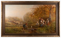 Kinder beim Spielen im Brook von James Crawford Thom