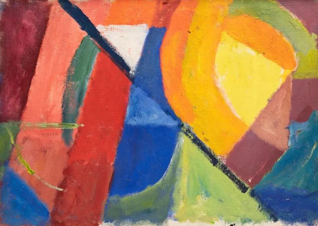 Abstract Painting di James Daugherty - "Astrazione" Astratto americano della metà del XX secolo  Modernista in campo cromatico degli anni '60