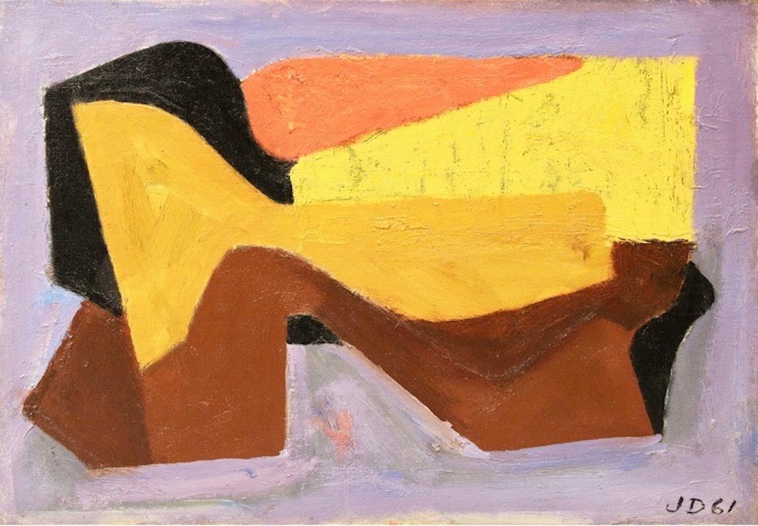 ABSTRACTION Mid-Century Abstract Color Field oil American Modern James Daugherty