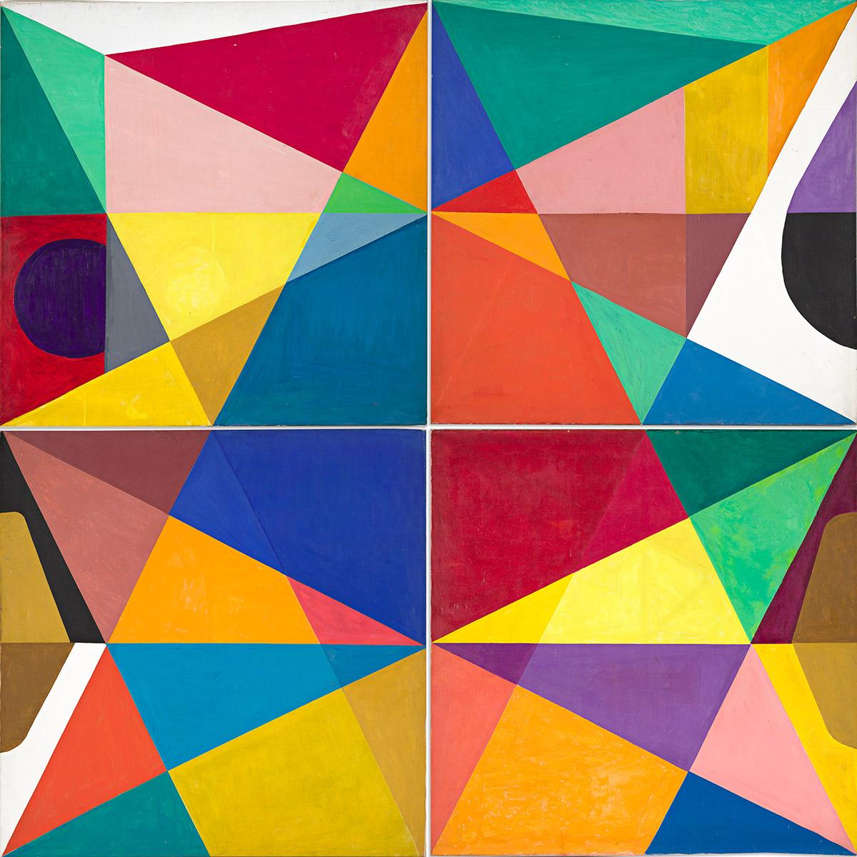 Abstract Painting di James Daugherty - Grande astratto americano della metà del XX secolo. Composto da quattro tele Campo di colore