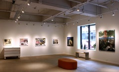 The Last Neanderthal, mixed media figurative lithograph on paper