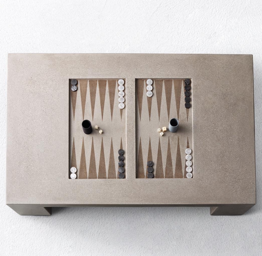 James de Wulf Backgammon Couchtisch aus Beton (21. Jahrhundert und zeitgenössisch) im Angebot