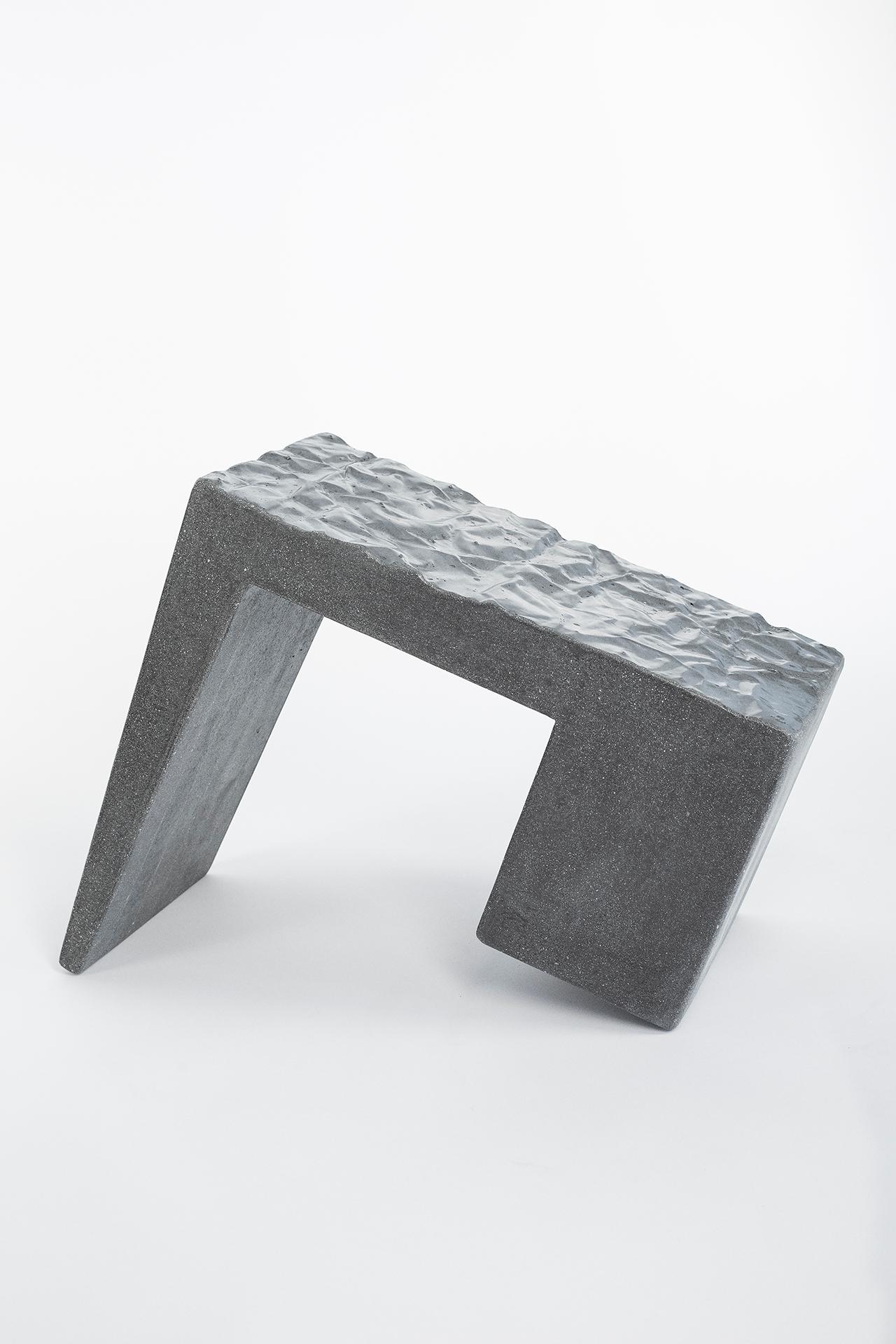 Hand-Crafted James de Wulf Concrete Crumple Side Table