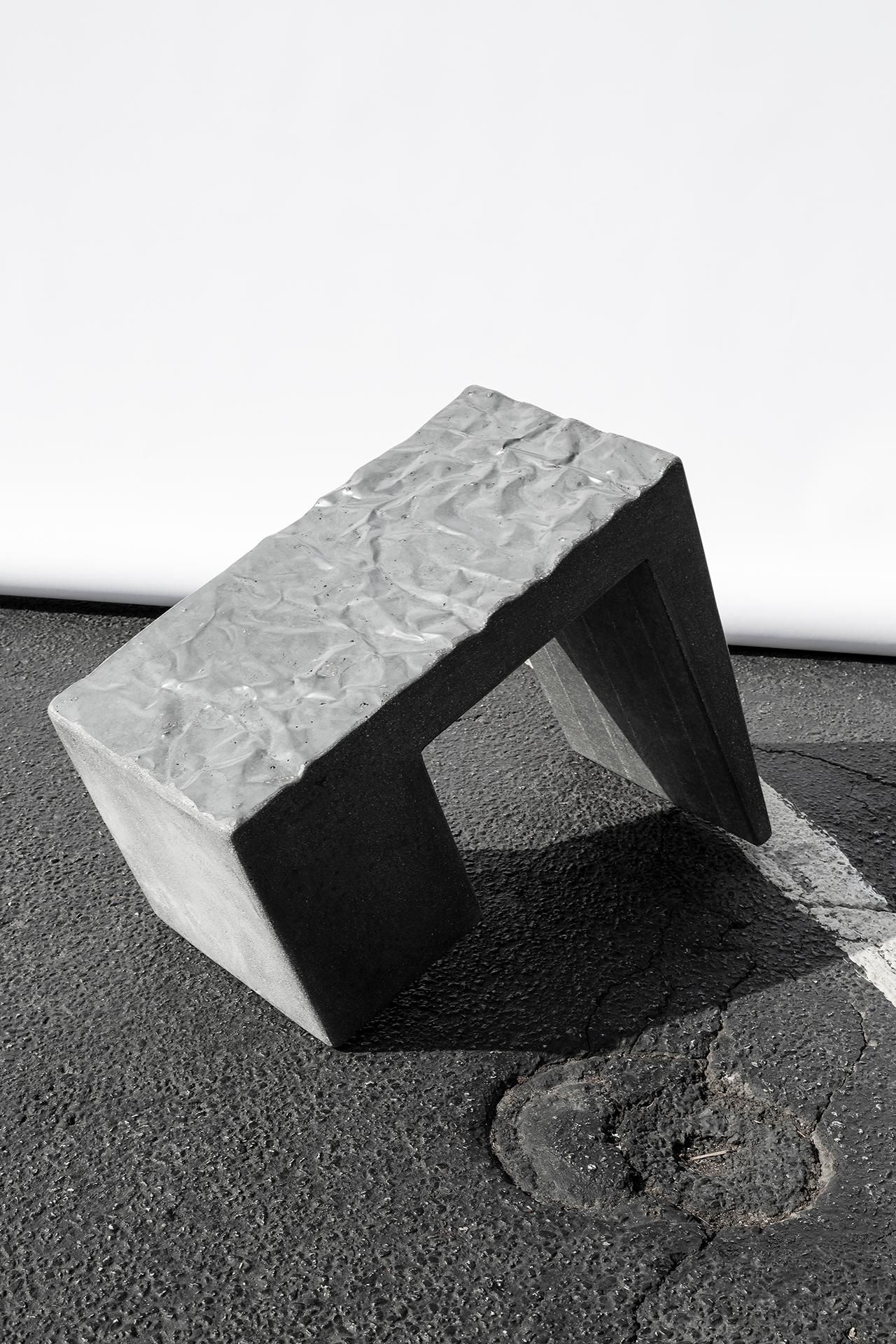 James de Wulf Concrete Crumple Side Table In New Condition In Los Angeles, CA