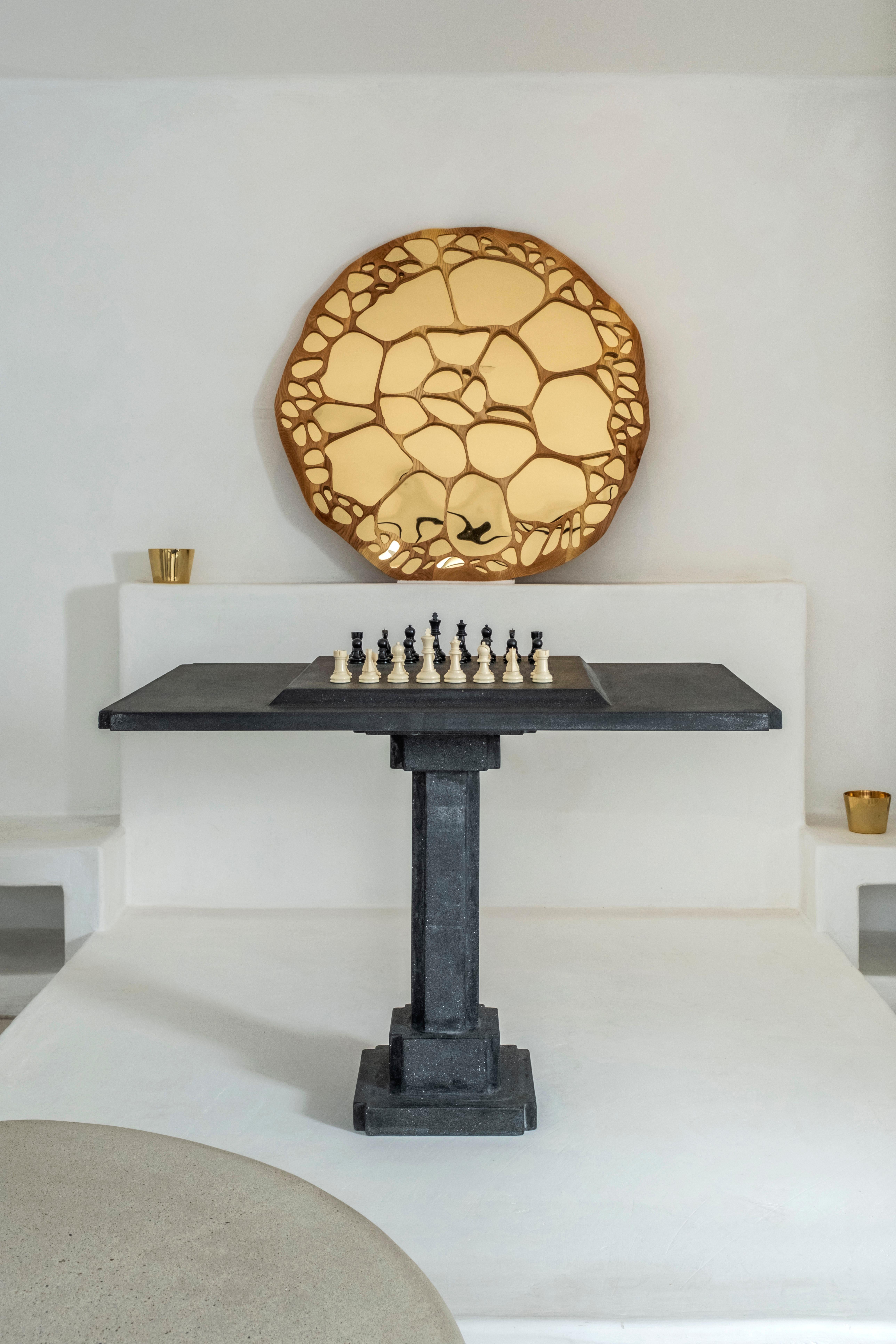 James de Wulf Concrete Deco Chess Table In New Condition For Sale In Paia, HI