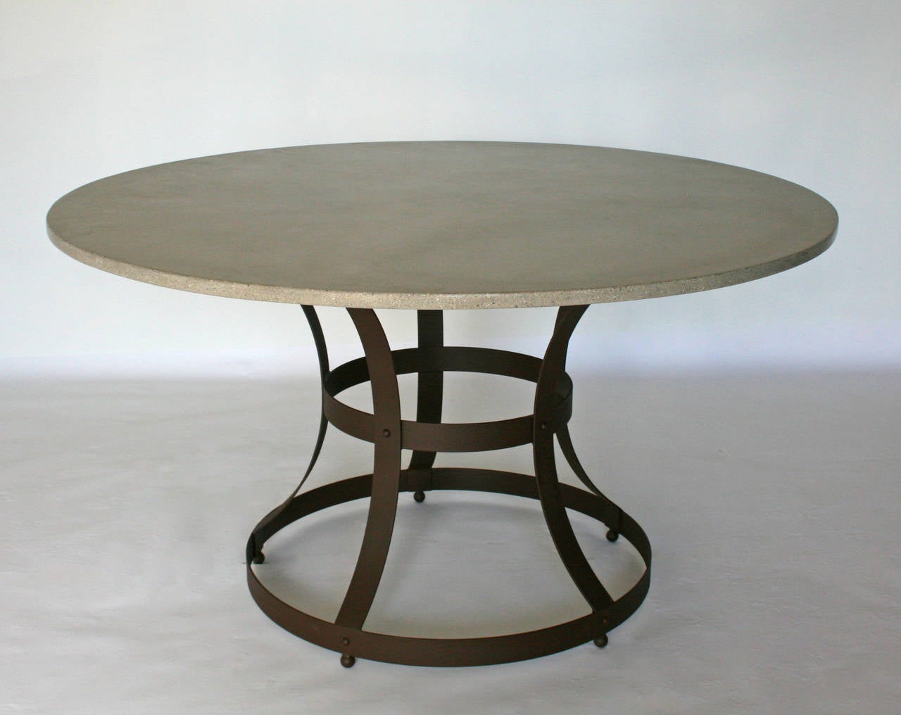 American James de Wulf Concrete Hourglass Dining Table, 48