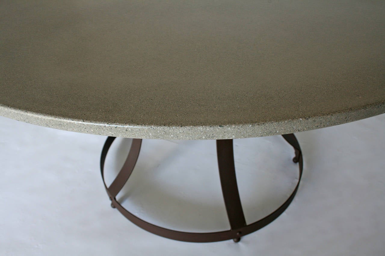 French Provincial James de Wulf Concrete Hourglass Dining Table, Available Now For Sale