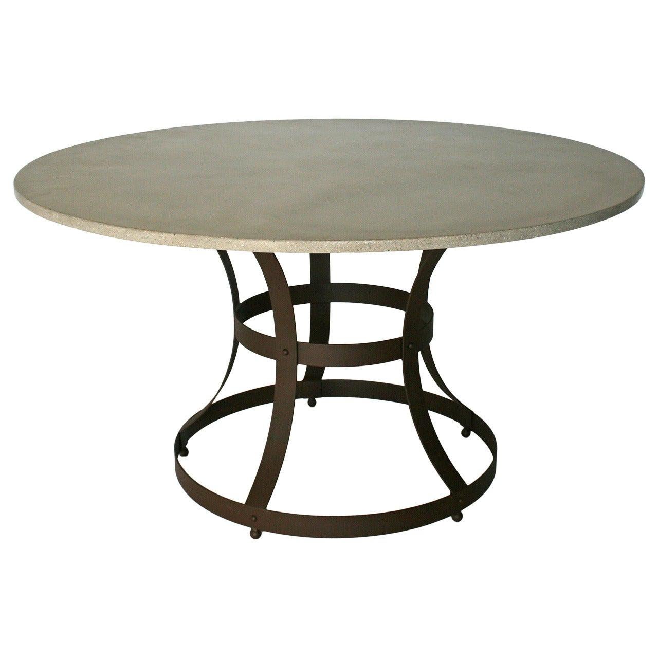 James de Wulf Concrete Hourglass Dining Table, 82" For Sale