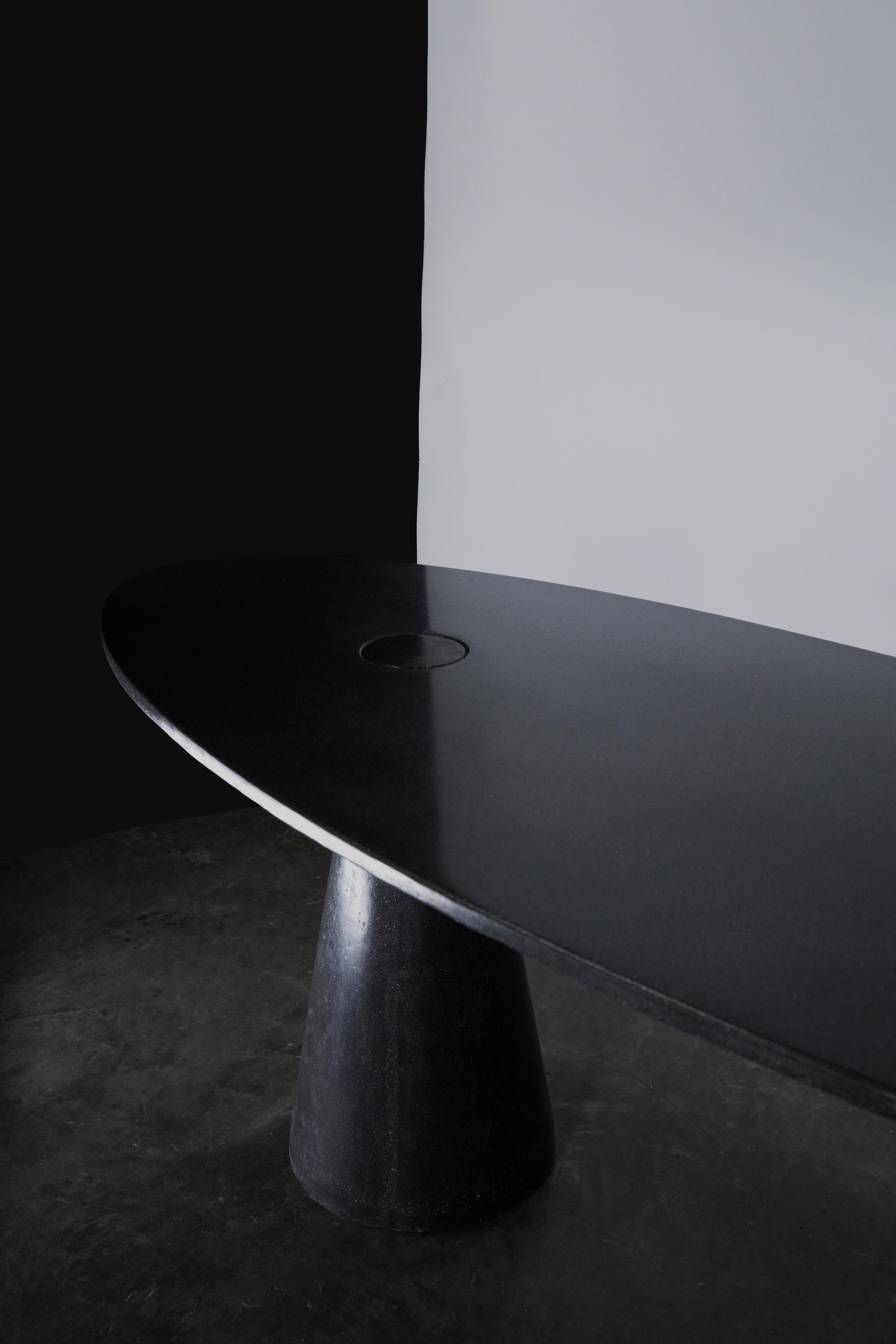 James de Wulf Concrete Oval Double Locking Table, 88