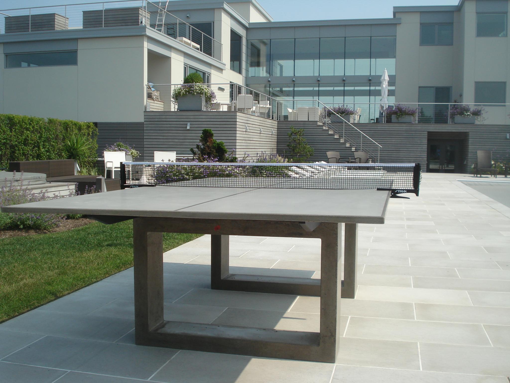 James de Wulf Concrete Ping Pong Table, Black Finish In New Condition For Sale In Paia, HI