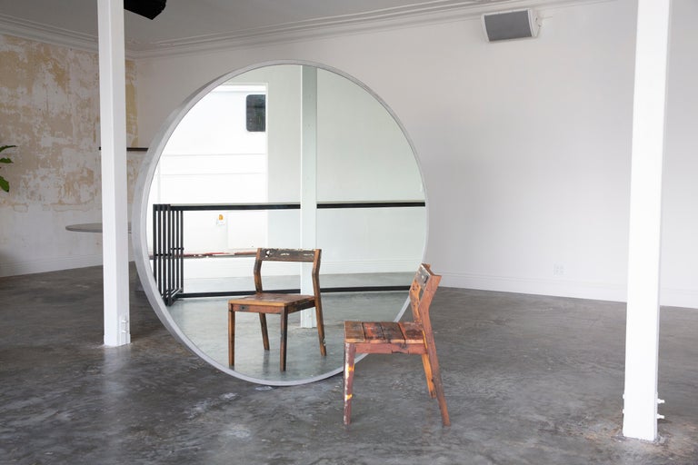 James De Wulf Concrete Standing Mirror
