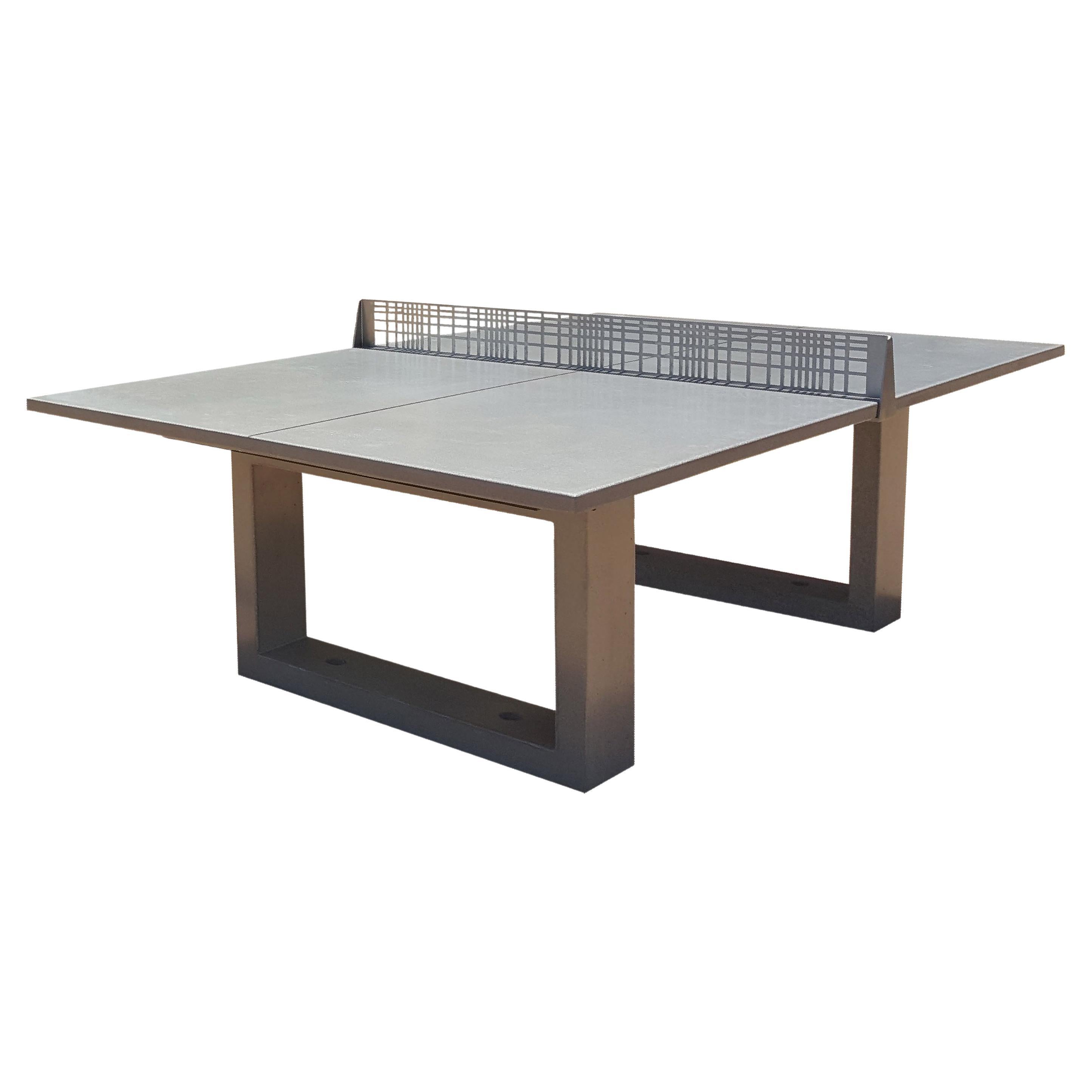 James de Wulf Concrete Ping Pong Table with Stainless Steel Net For Sale