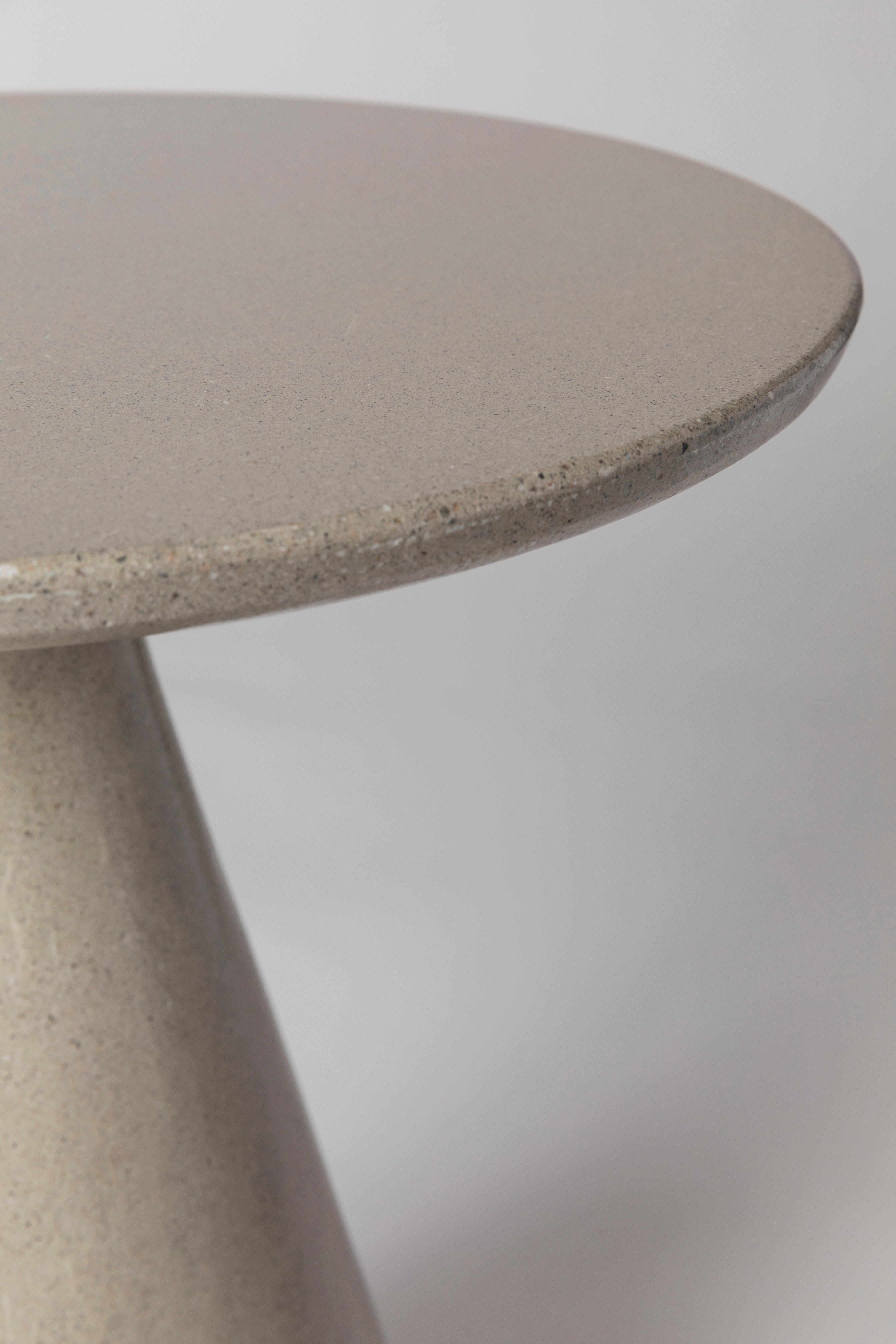 Polished James de Wulf Concrete Round Side Table