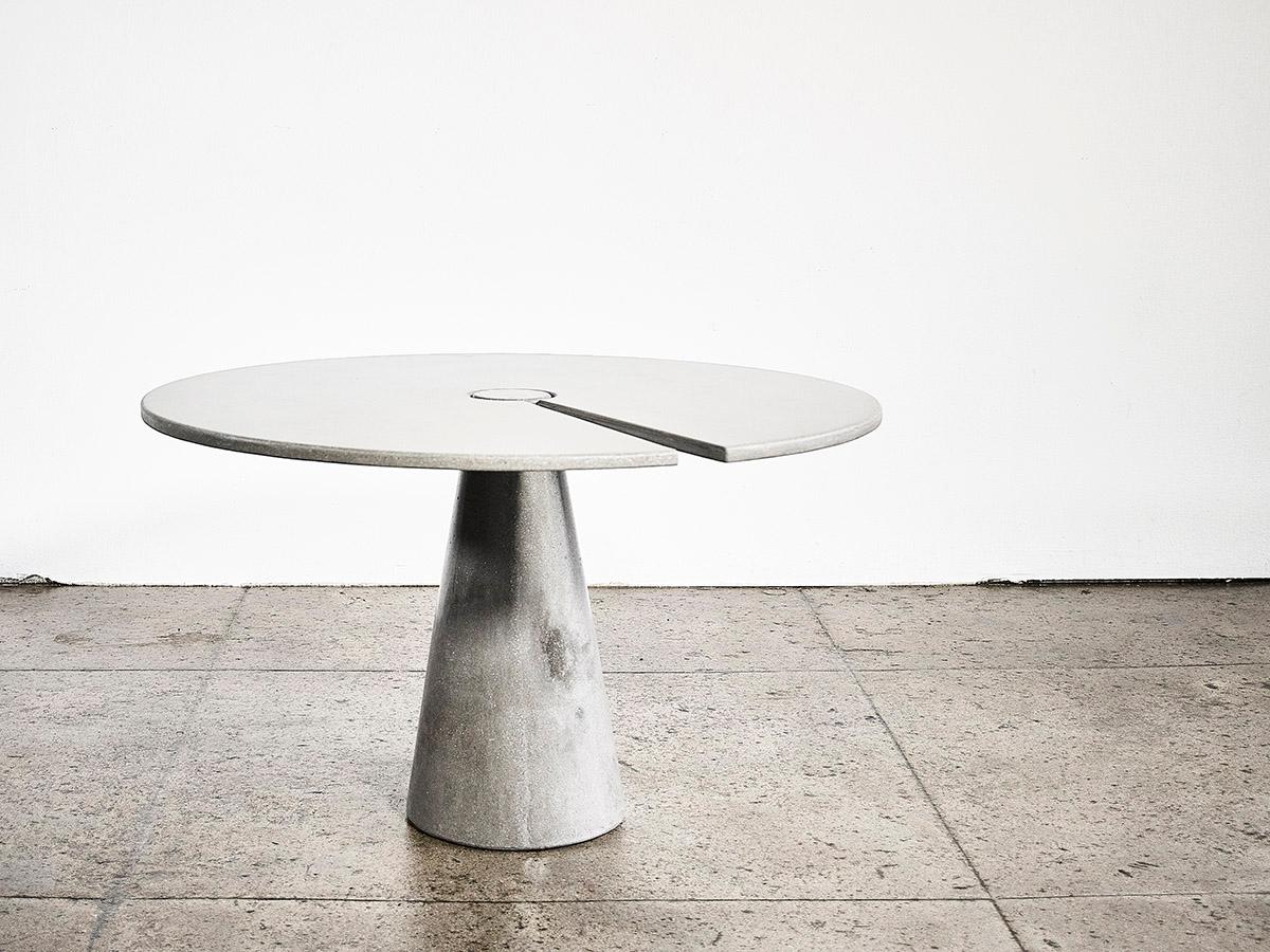 Brutalist James de Wulf Concrete Split Locking Dining Table, 60