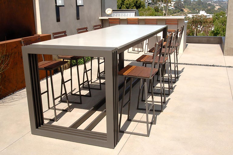 James de Wulf Concrete Tall Workbench Dining Table, 132 x 42 For Sale