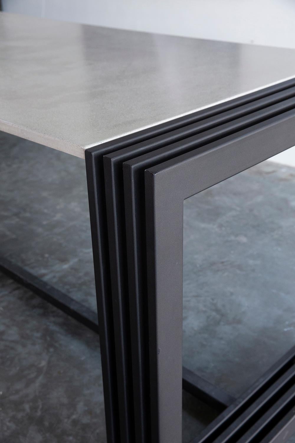 American James de Wulf Concrete Workbench Dining Table, 132 x 30 For Sale