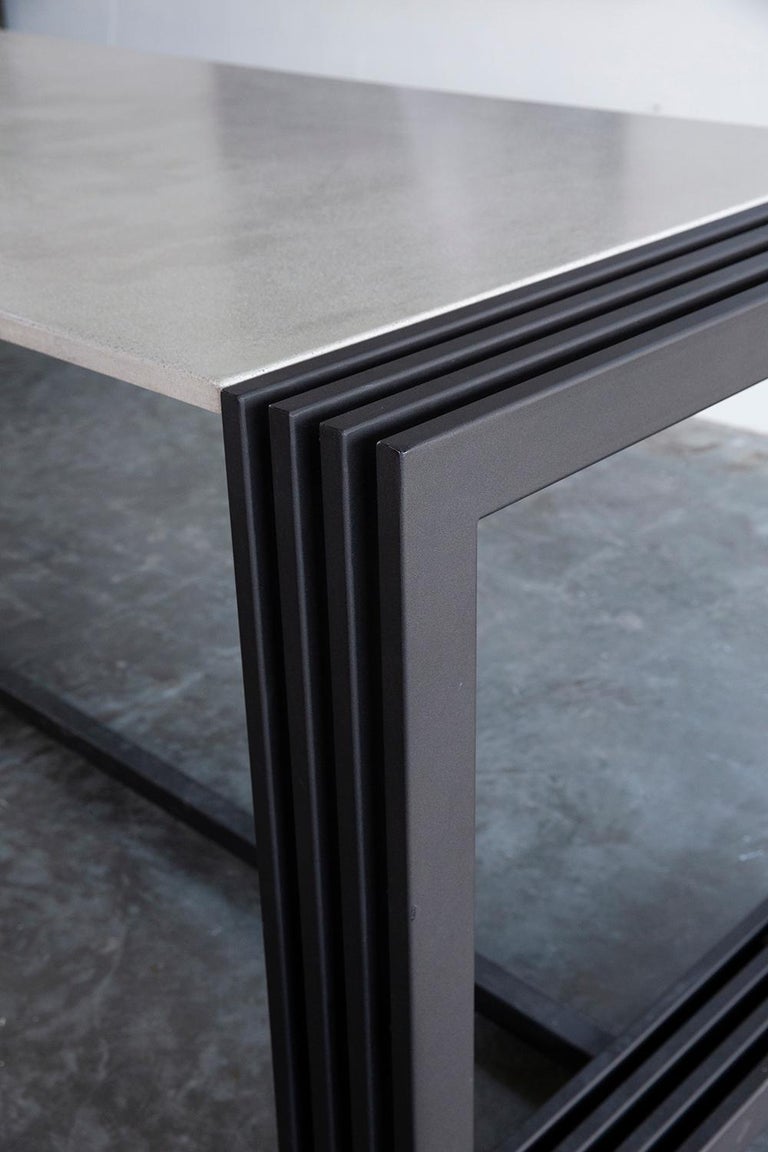 James de Wulf Concrete Workbench Dining Table, 132 x 30 For Sale at 1stDibs