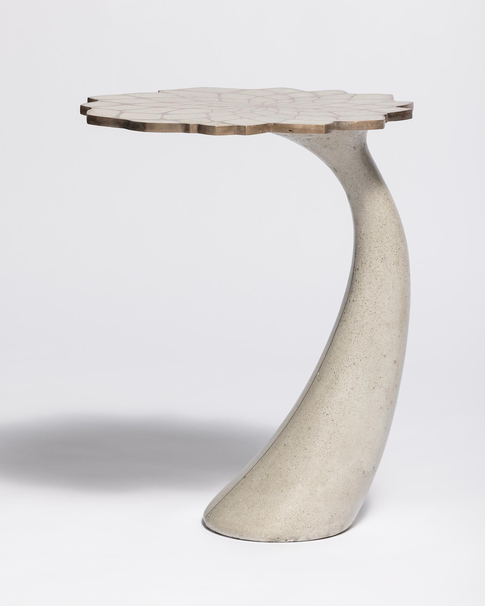 Organic Modern James de Wulf Exo Mosaic Lily Side Table For Sale