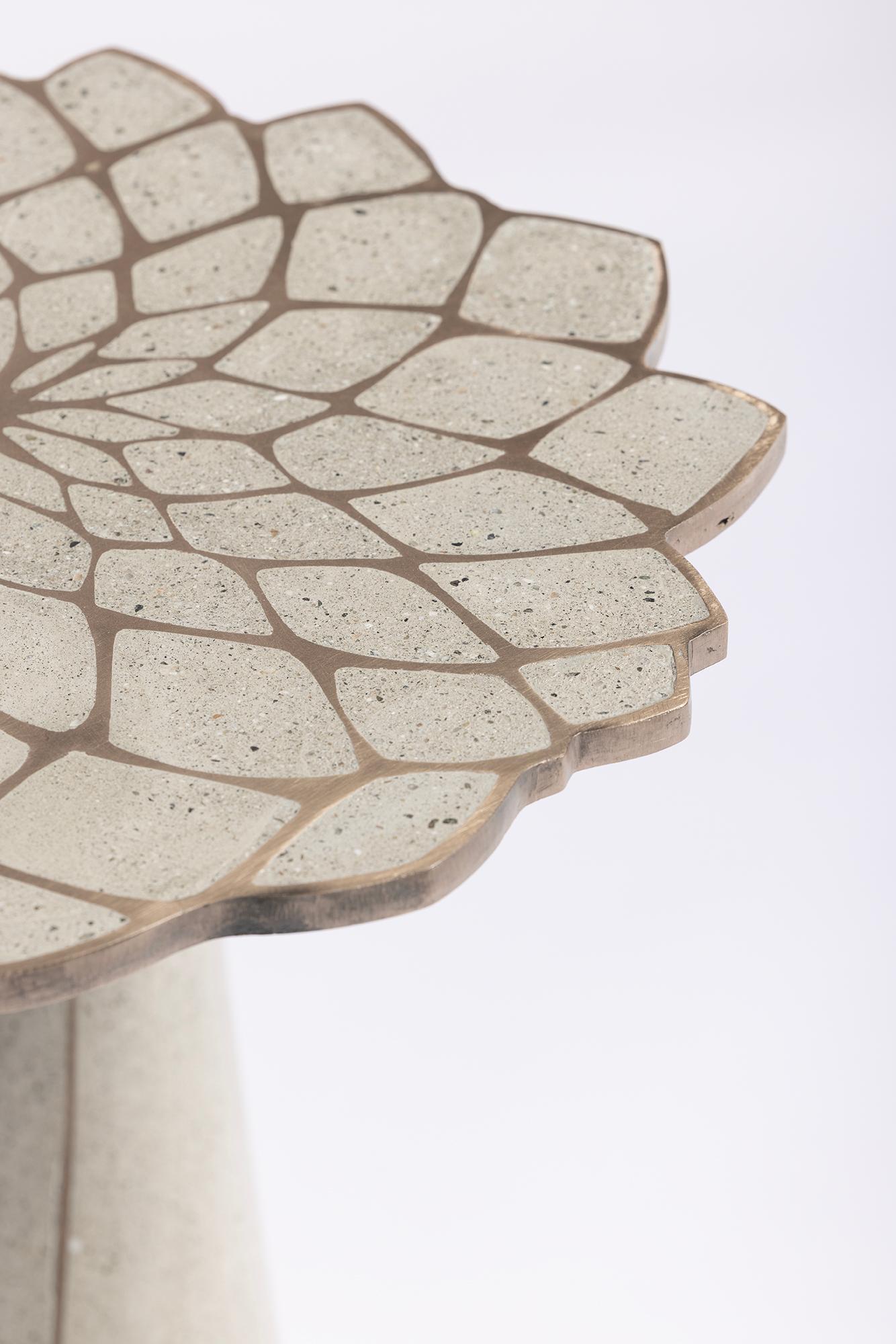 Contemporary James de Wulf Exo Mosaic Lily Side Table For Sale