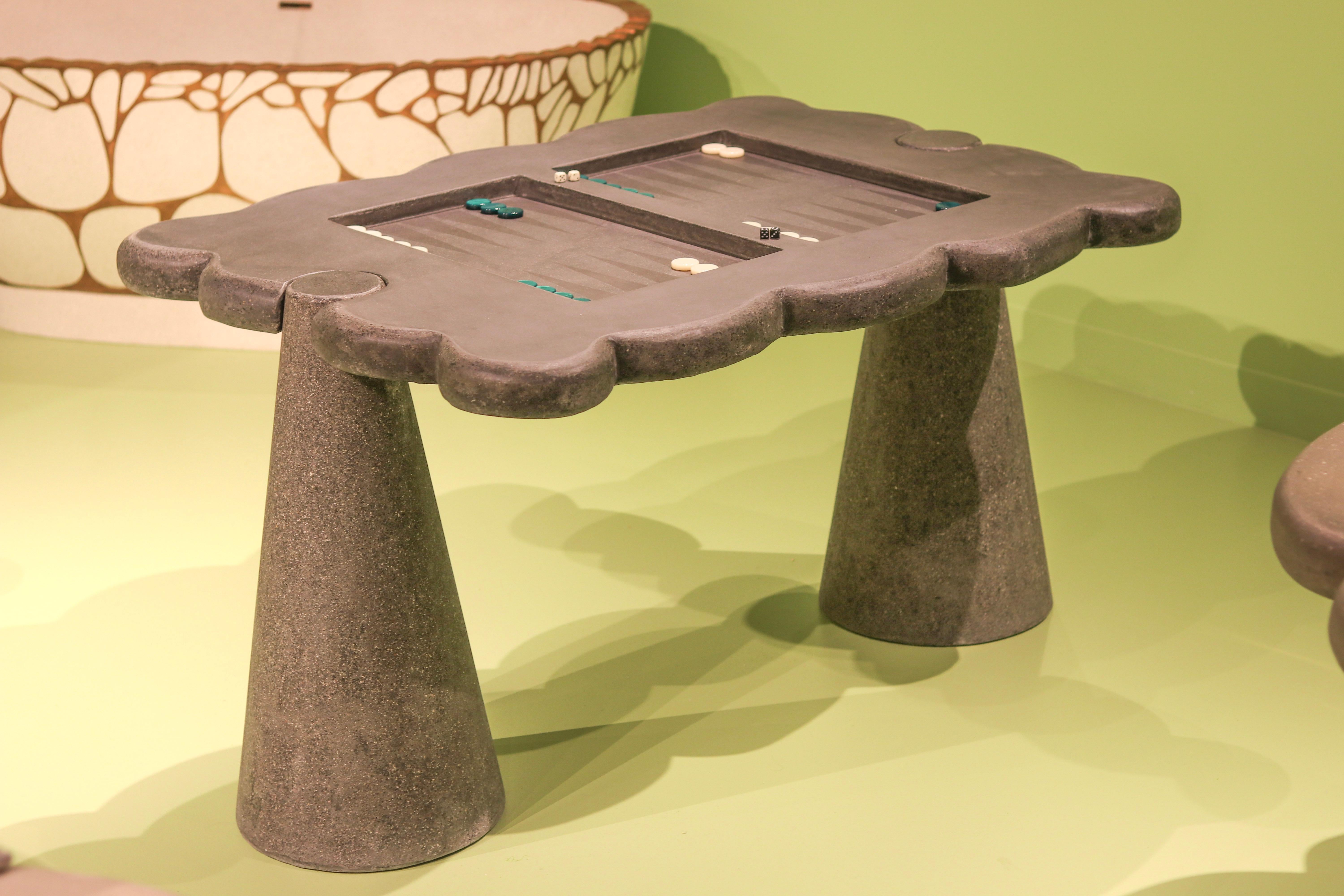 James de Wulf Flower Backgammon Table In New Condition For Sale In Paia, HI