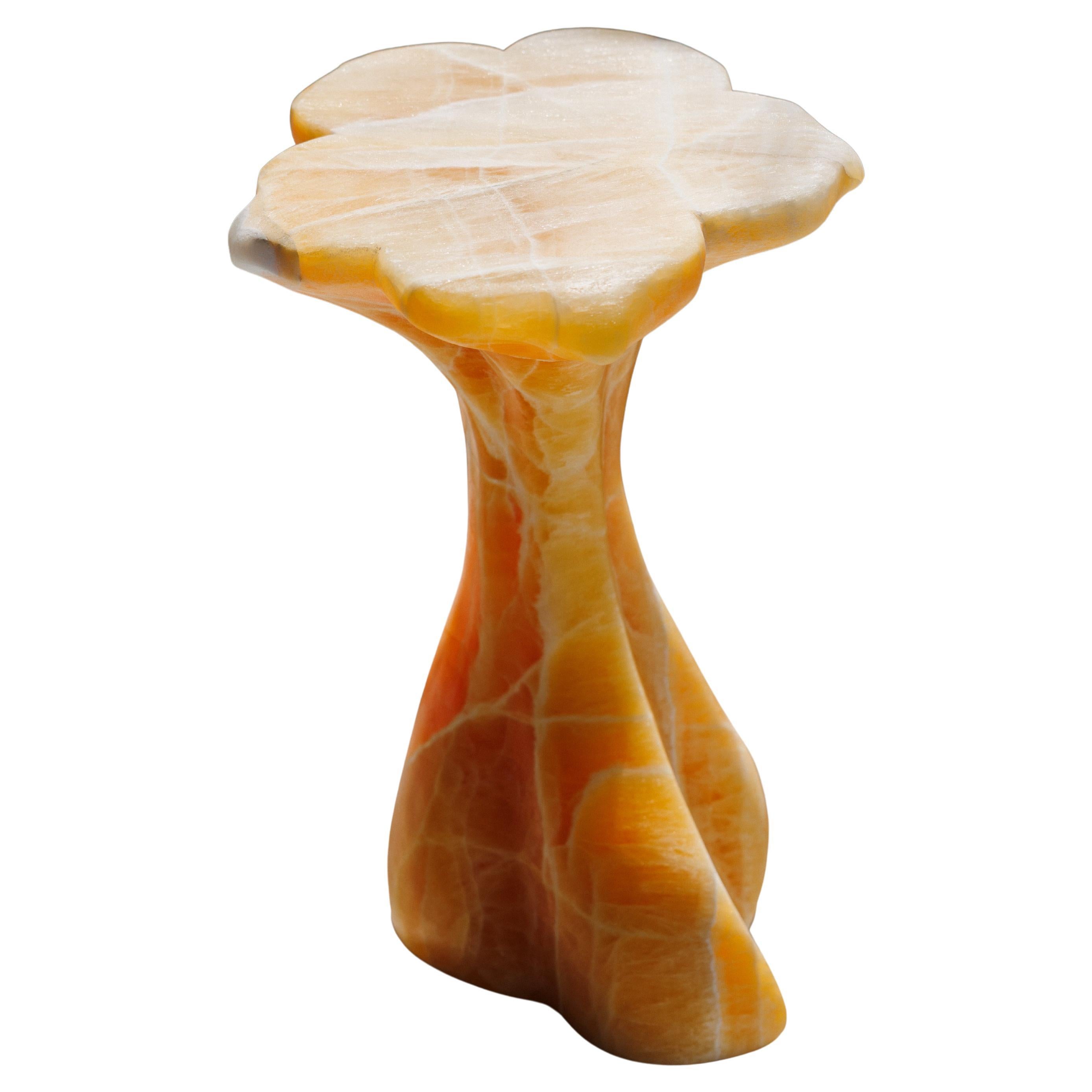 James de Wulf Tavolino Forget-Me-Not 2, Pietra Calcite Miele in vendita