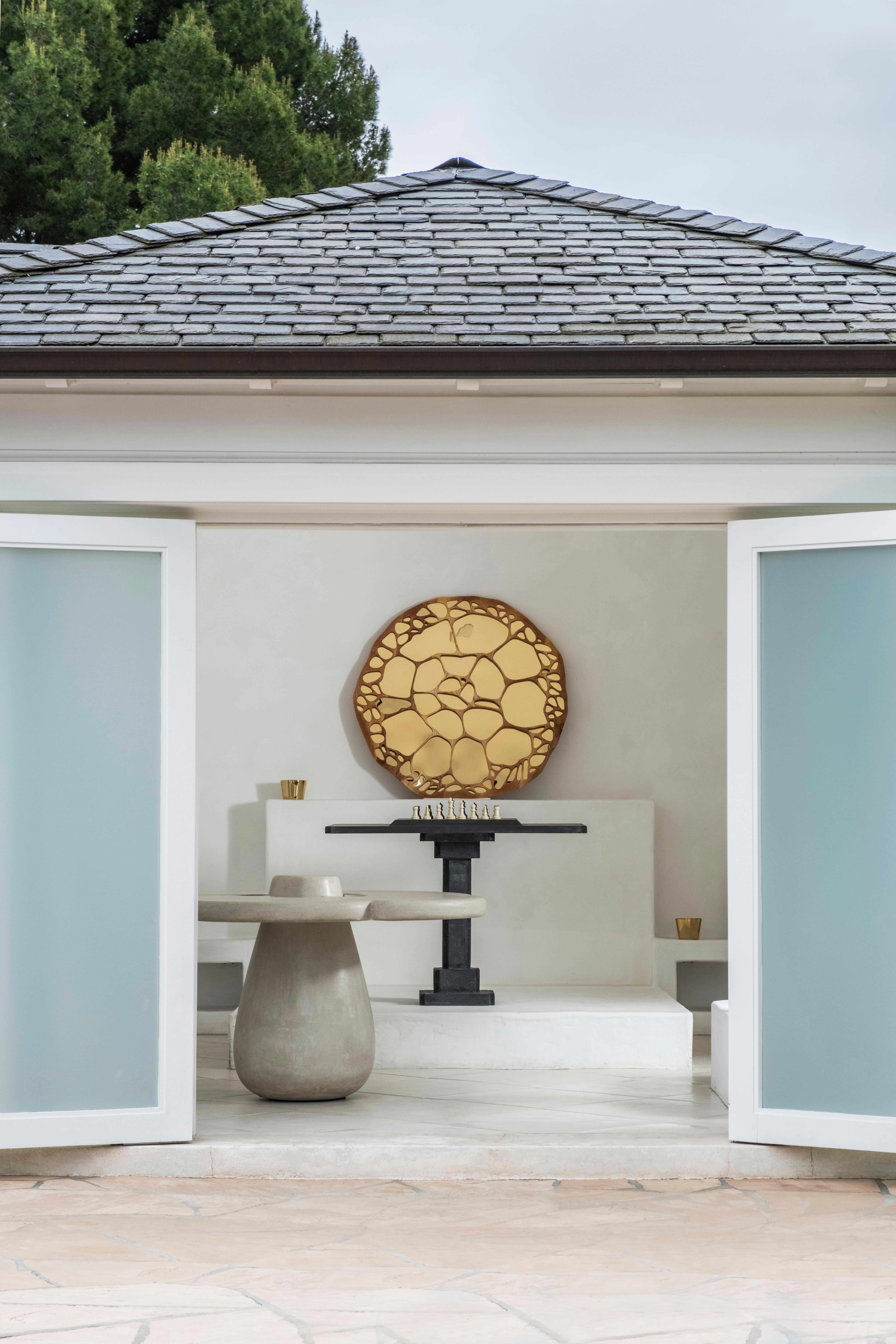 Carved James de Wulf Lotus II Exo Mirror For Sale
