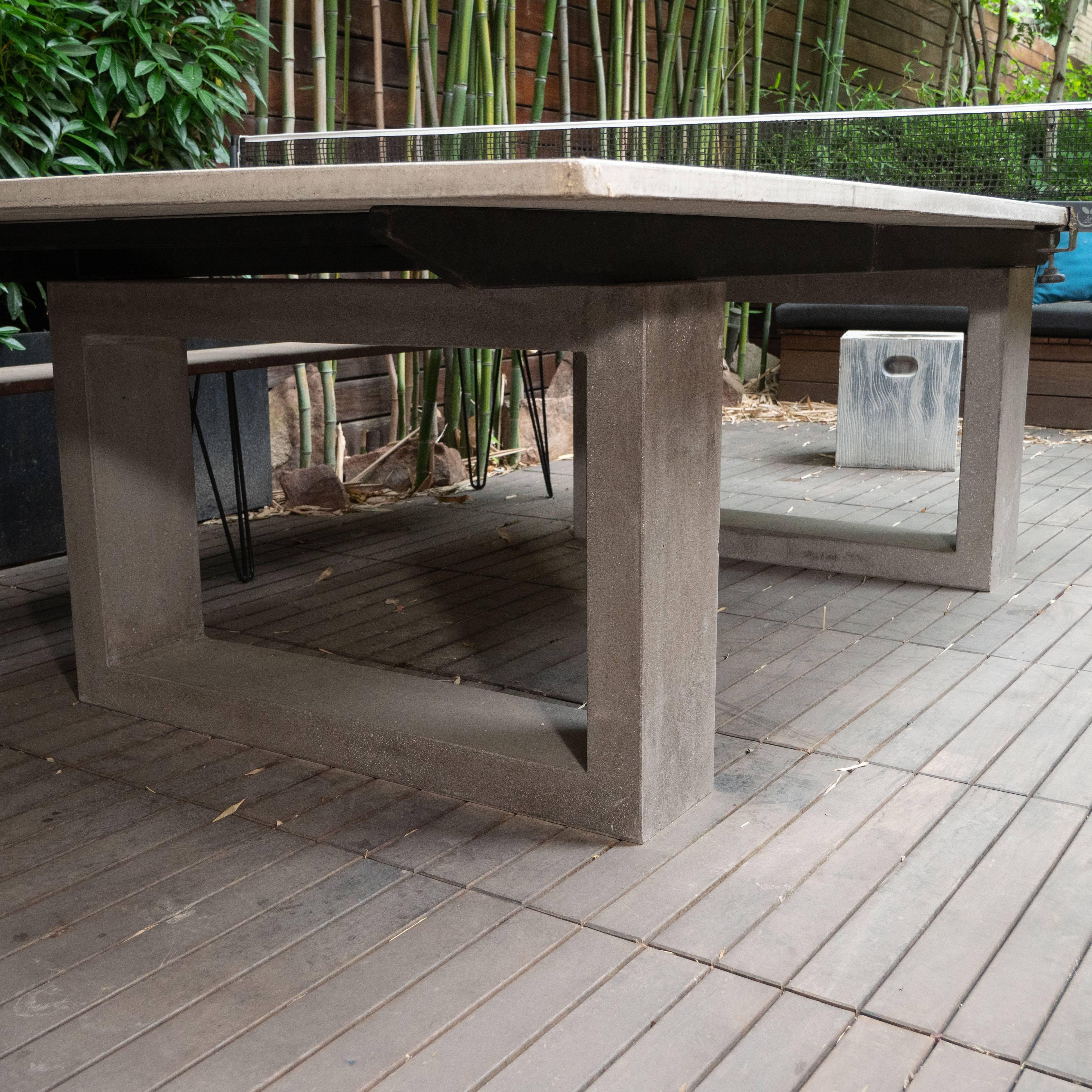 outdoor concrete dining table