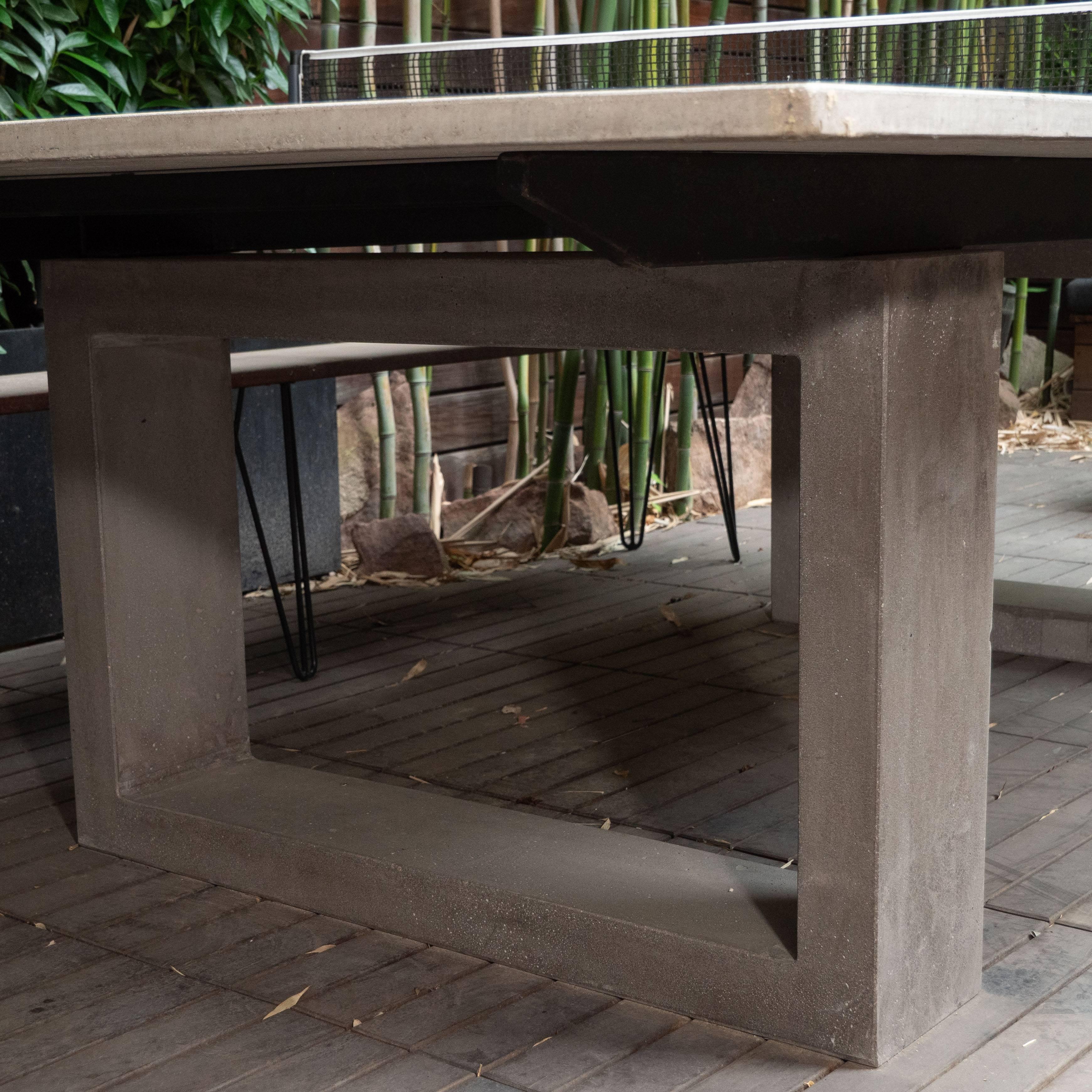 American James de Wulf Outdoor Concrete Ping Pong and Dining Table