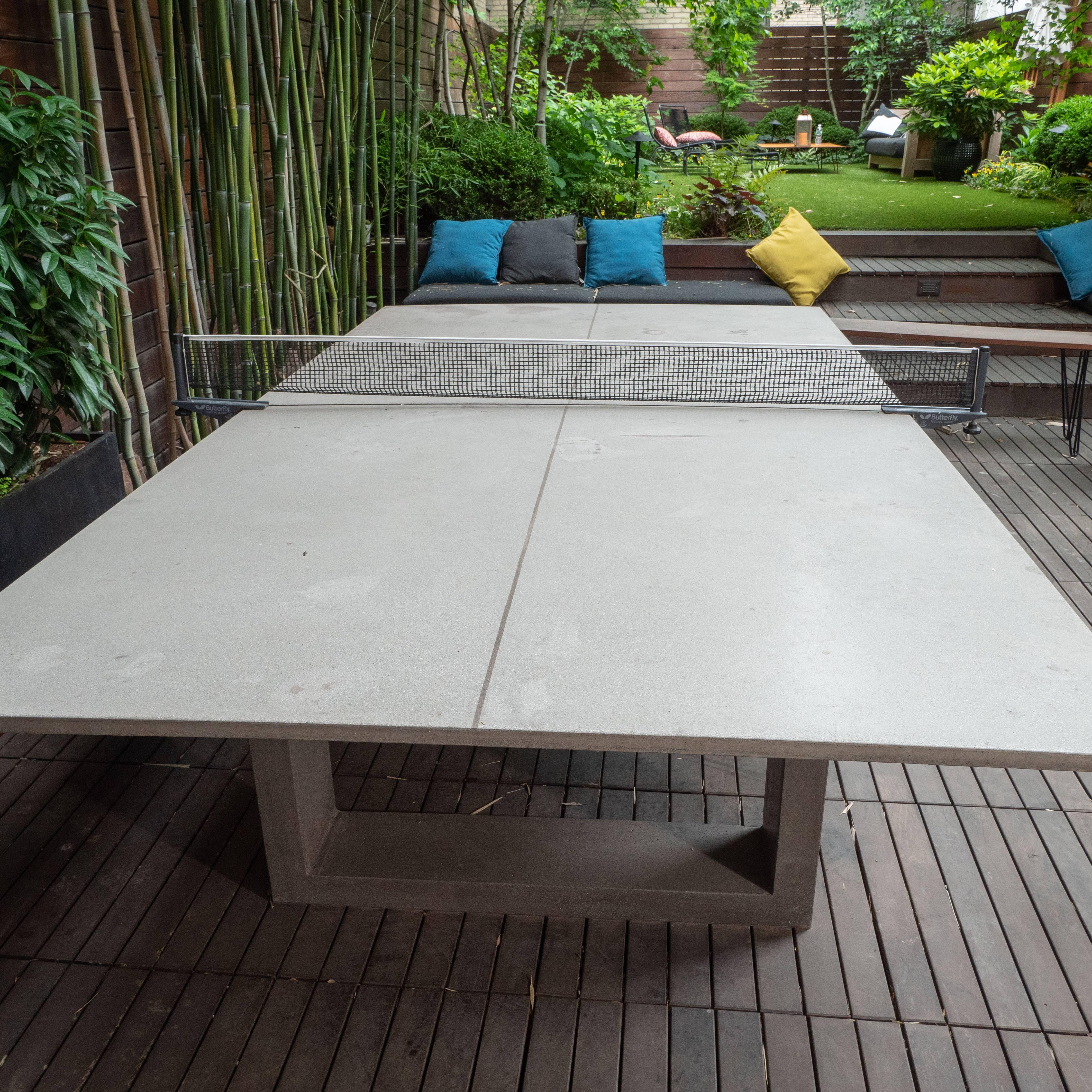 James de Wulf Outdoor Concrete Ping Pong and Dining Table In Good Condition In Southampton, NY