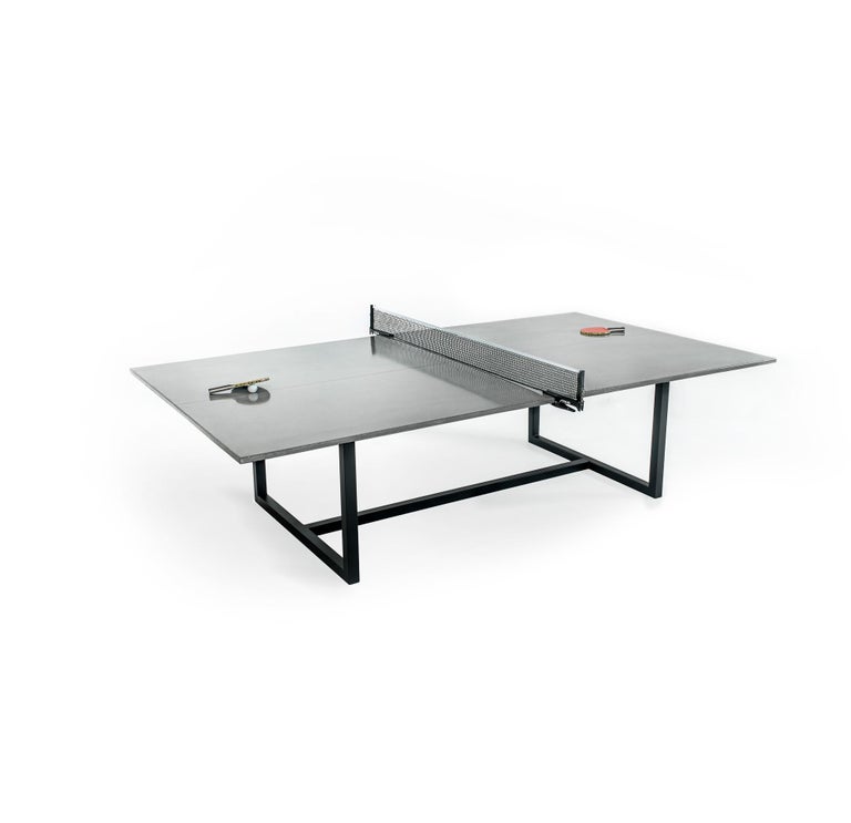 James de Wulf Vue Concrete Ping Pong Table, Powder Coated Steel Base ...