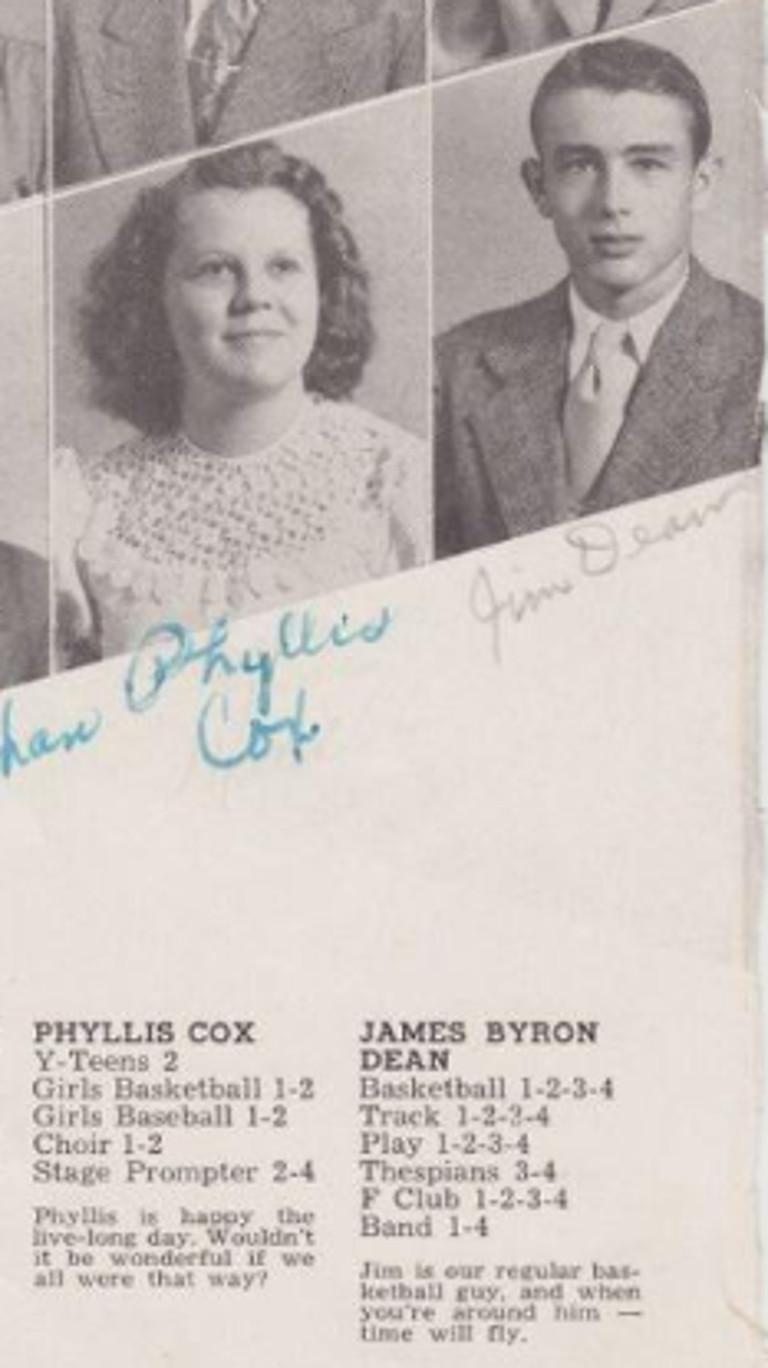- James Dean's yearbook from Fairmount High School, 1949

- Rare signing of 