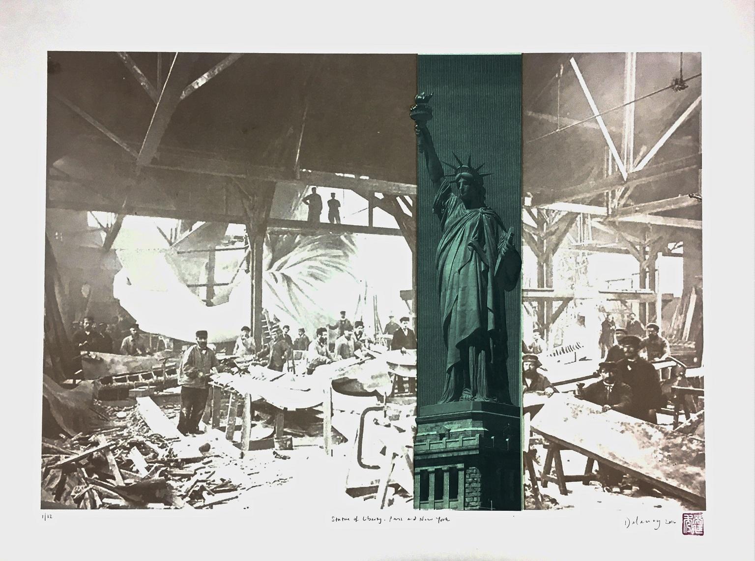 James Delaney Landscape Print - Liberty in Paris and New York- Contemporary Lithograph, 21st Century