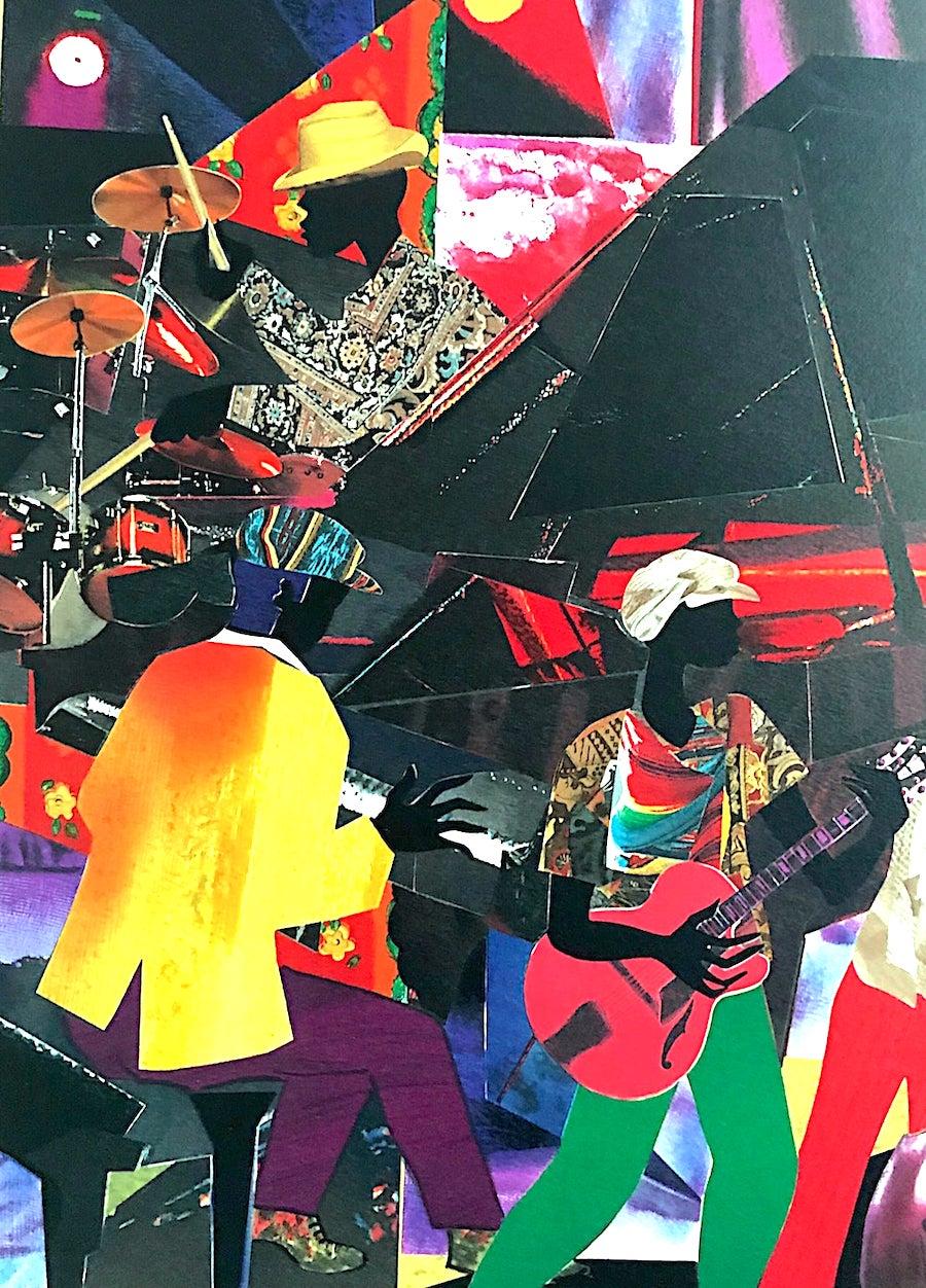 JUMPIN' & JIVIN' Signed Lithograph, Night Club Scene Band Musicians, Grand Piano - Contemporary Print by James Demark
