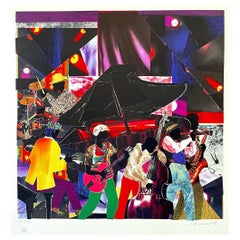 JUMPIN' & JIVIN' Signed Lithograph, Night Club Scene Band Musicians, Grand Piano