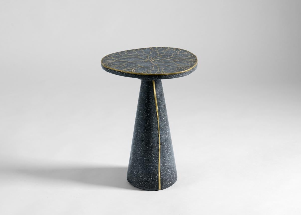 Contemporary James DeWulf, Exo, Concrete and Bronze Side Table, United States, 2021 For Sale