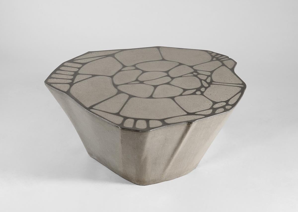 James DeWulf, Exo Radio, Concrete & Steel Low Table, United States, 2021 In Excellent Condition For Sale In New York, NY