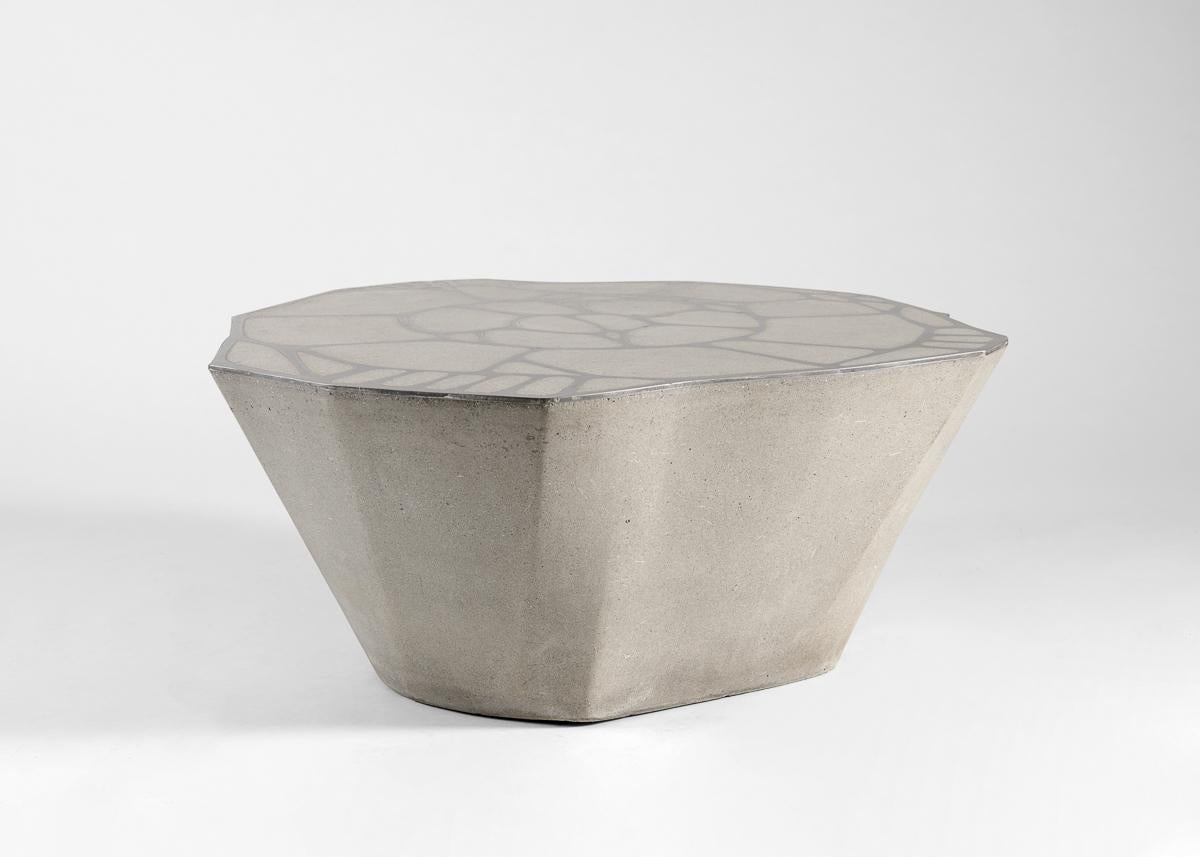James DeWulf, Exo Radio, Concrete & Steel Low Table, United States, 2021 For Sale 1