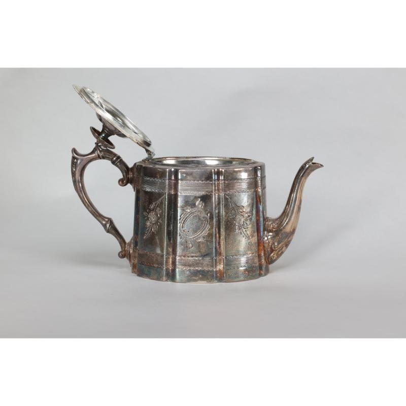 English James Dixon and Sons An Aesthetic Movement Electroplated Brittania metal tea set For Sale
