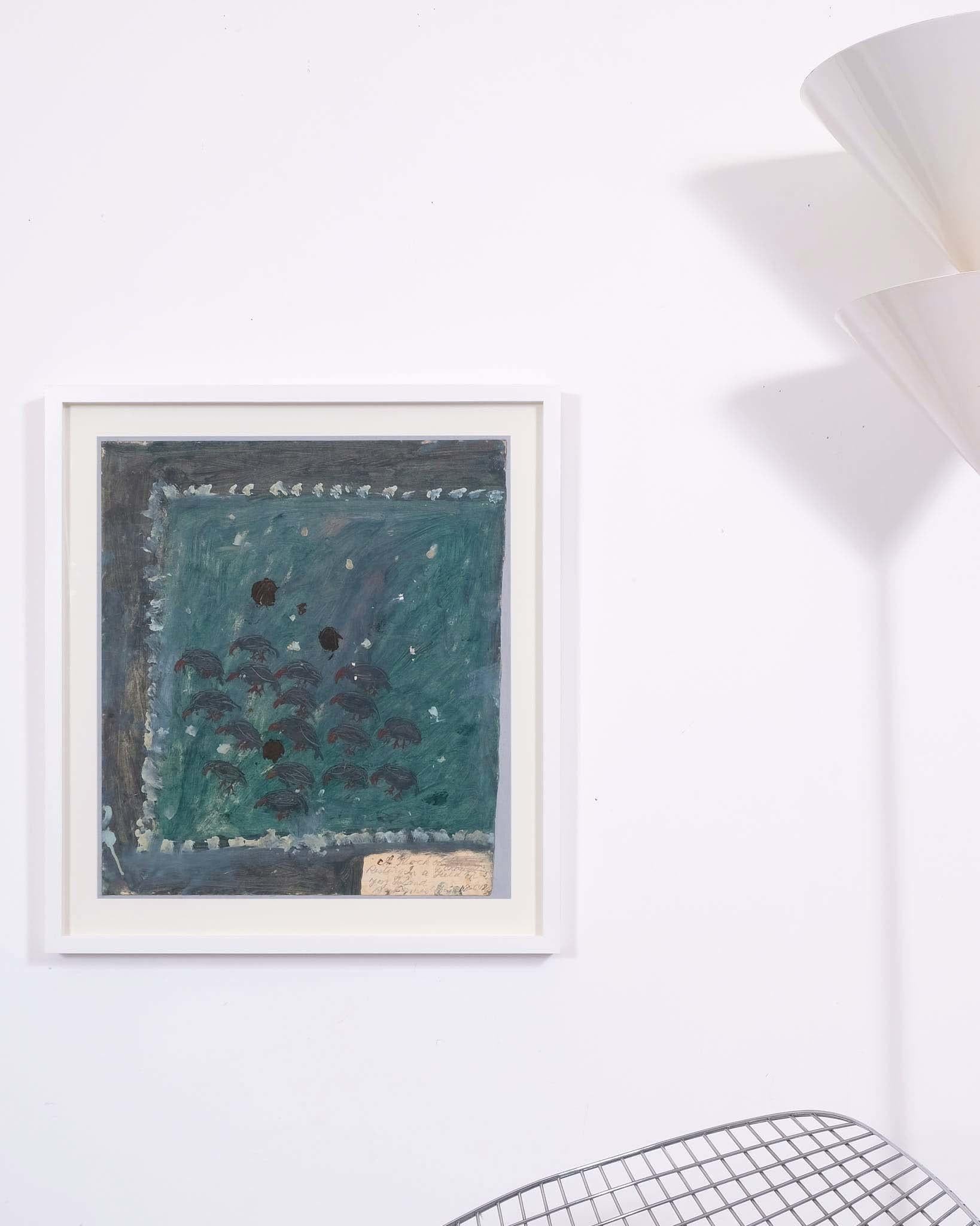 20th Century James Dixon, Flock of Choughs resting in a Field on Tory Island For Sale