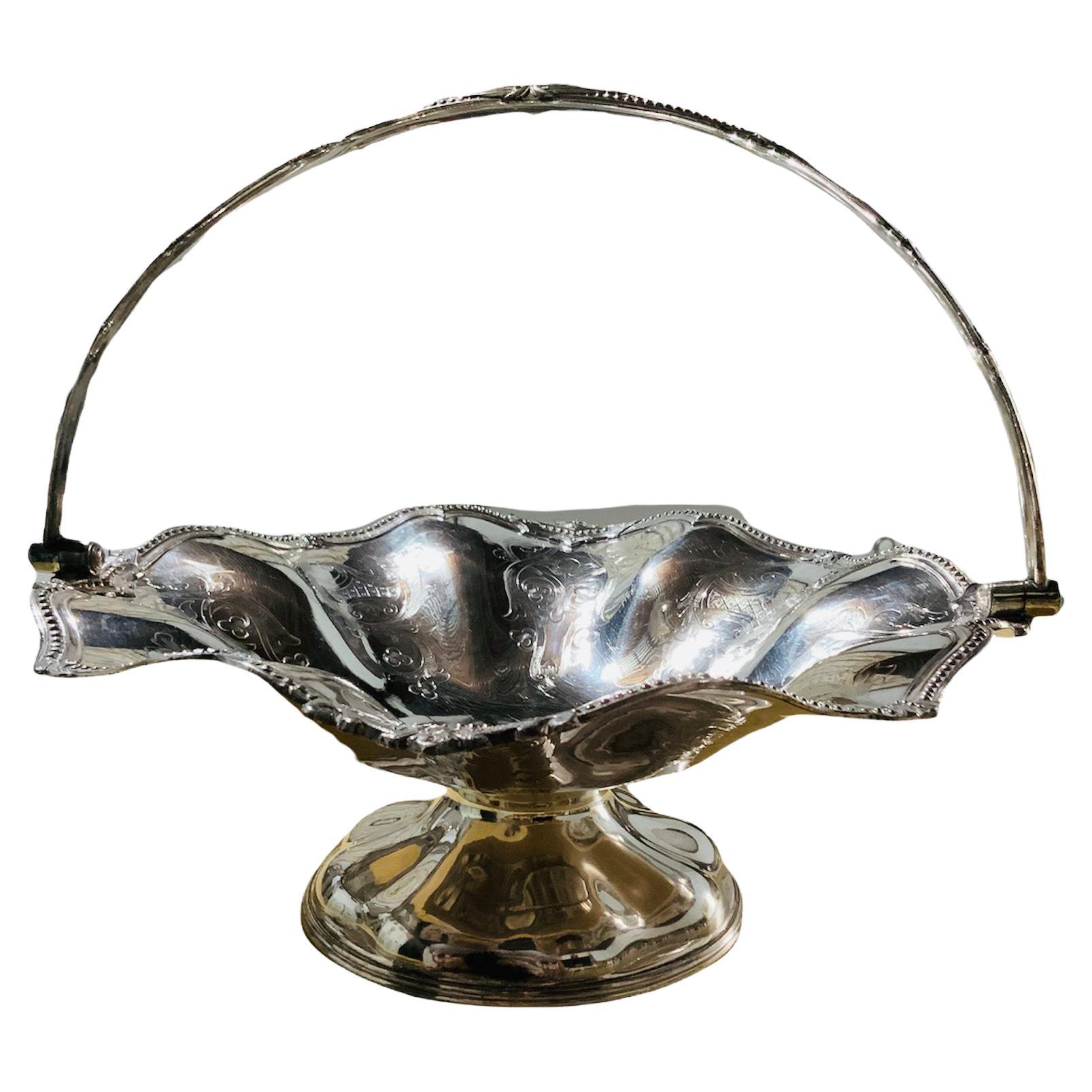 James Dixon & Son Sheffield Silver Plate Basket For Sale