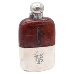 JAMES DIXON & SONS 1904 Sheffield Large Liquor Flask In .925 Sterling &